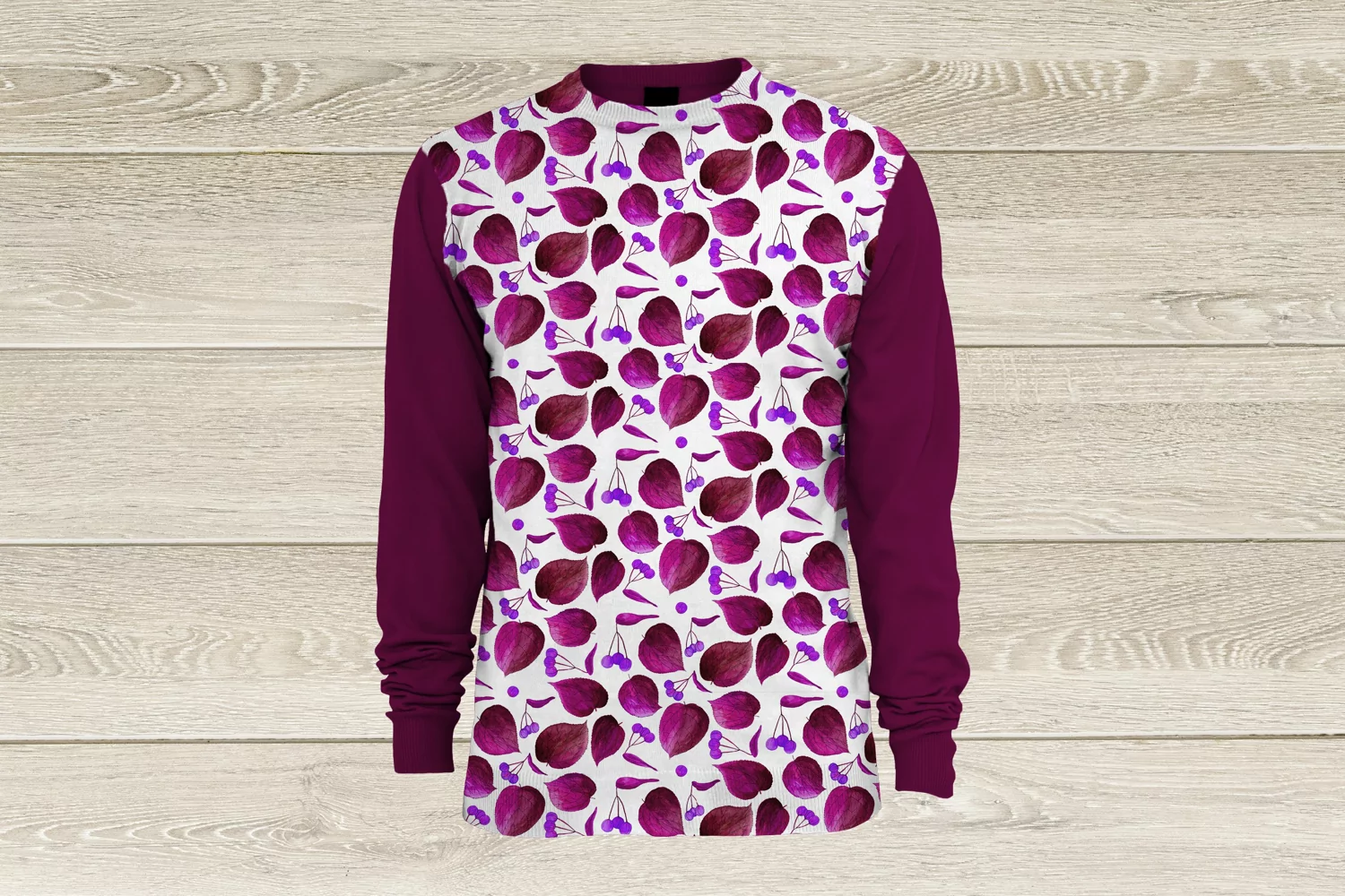 Linden tree leaves and their seeds sublimation pattern product image 1