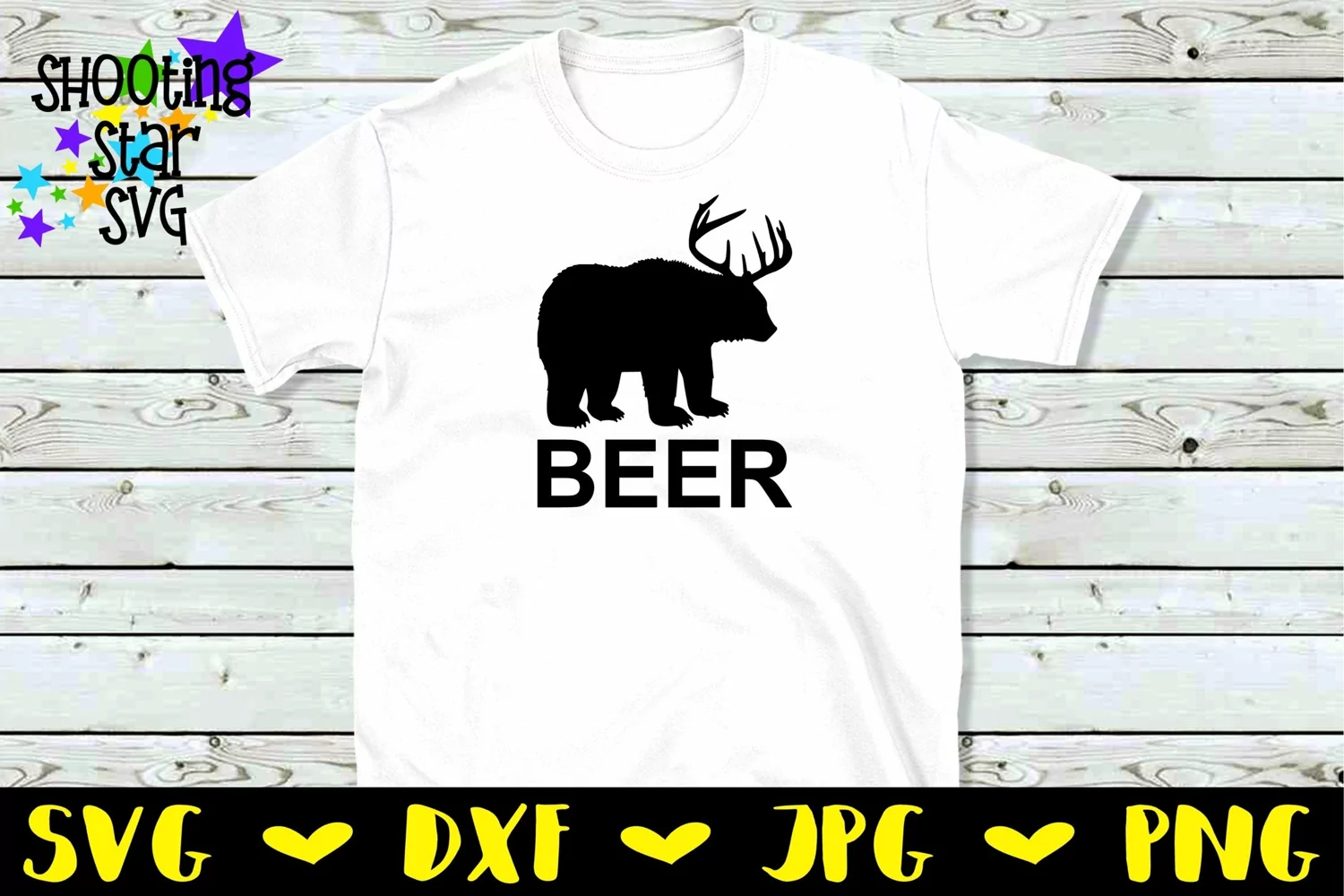 Beer Bear Deer - Funny Beer Shirt - Father's Day SVG product image 1