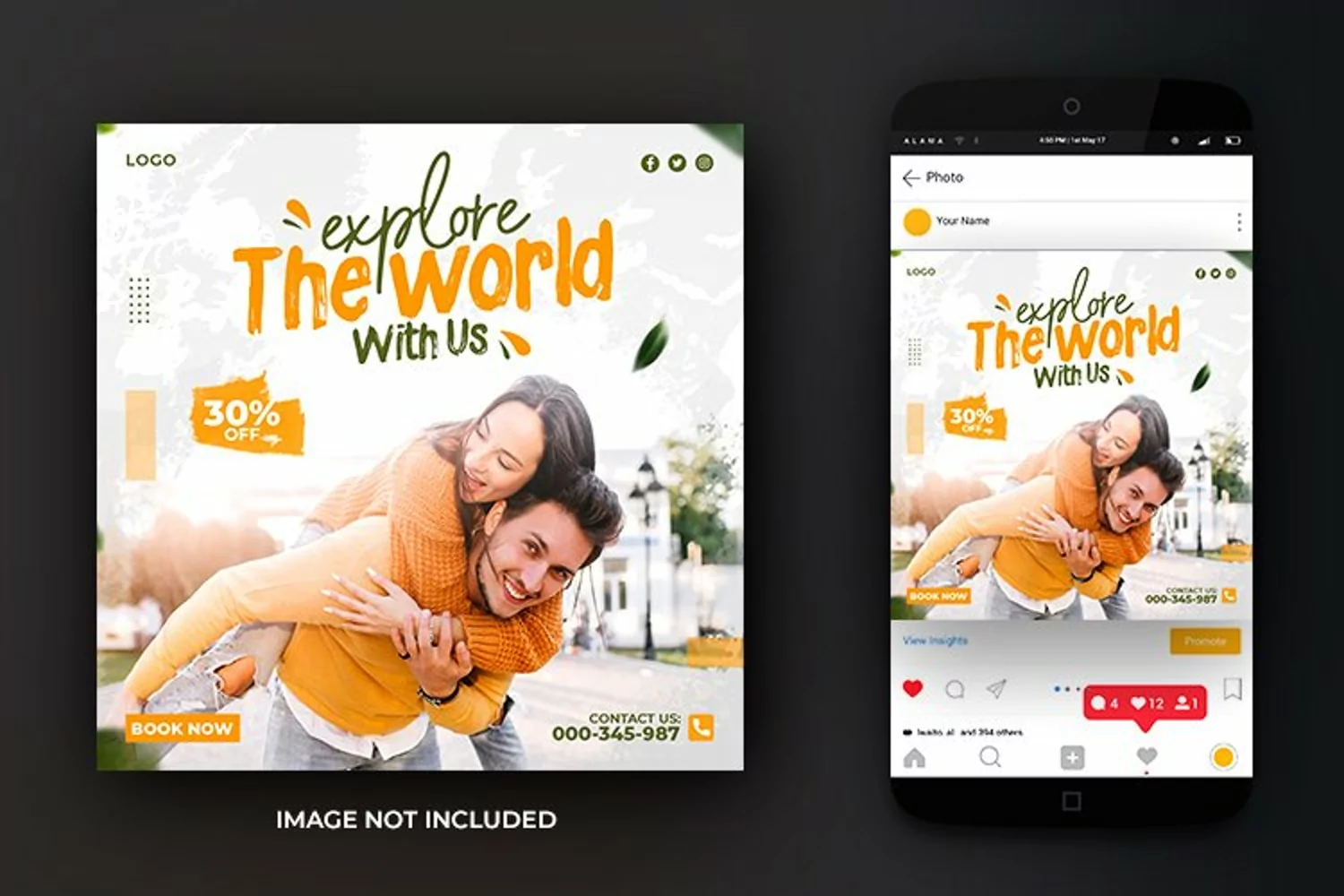 Adventure and Travel Tours Social Media Instagram Template product image 1