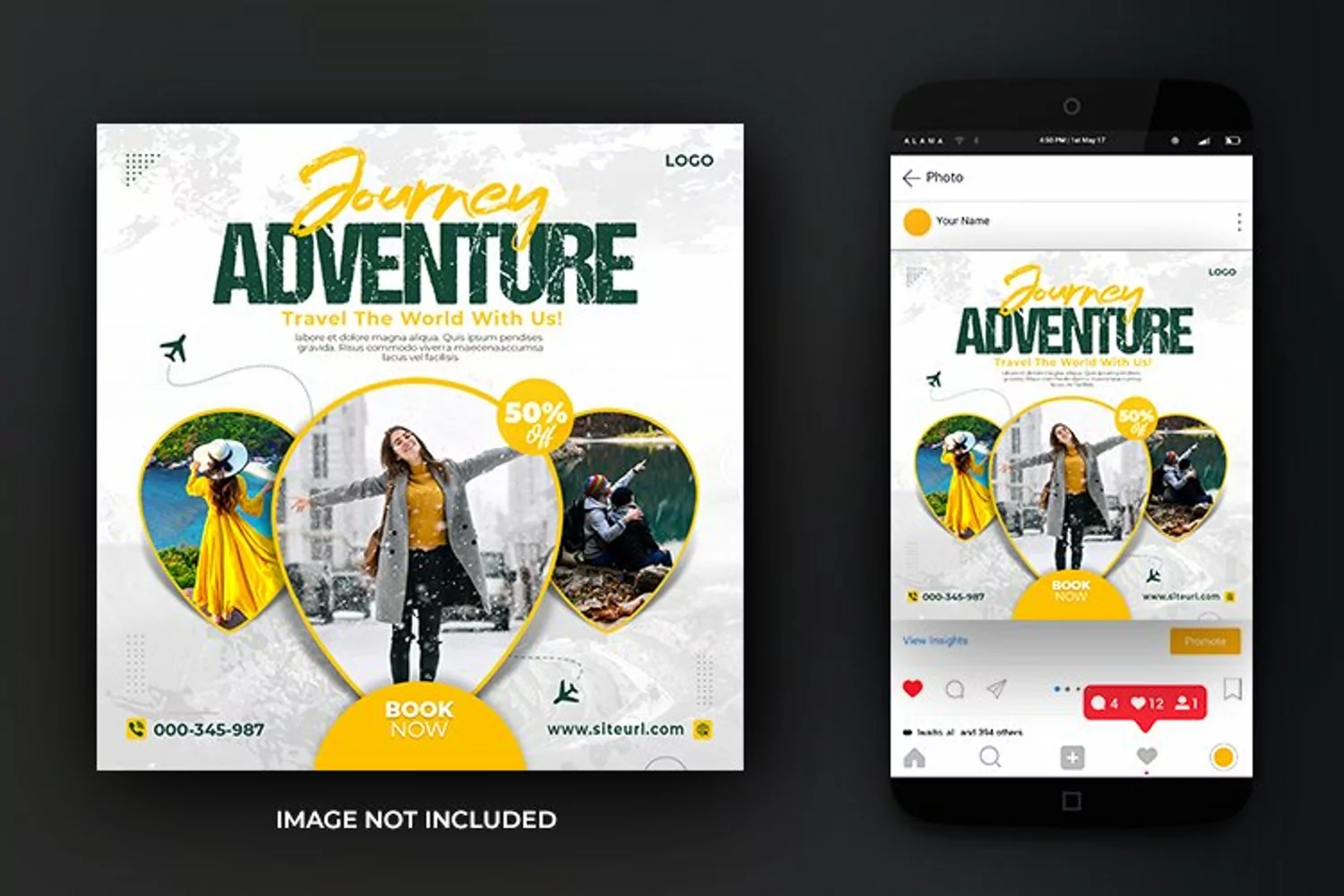 Adventure Social Media Instagram Post Flyer Design Template product image 1