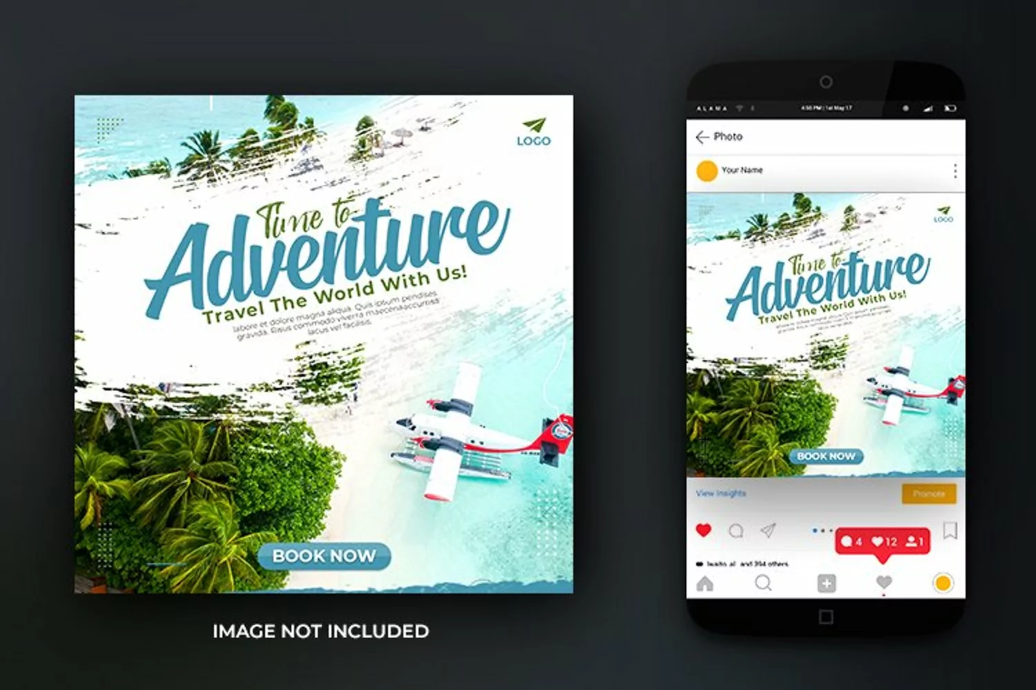 Adventure Travel Dream Destination Social Media Template product image 1