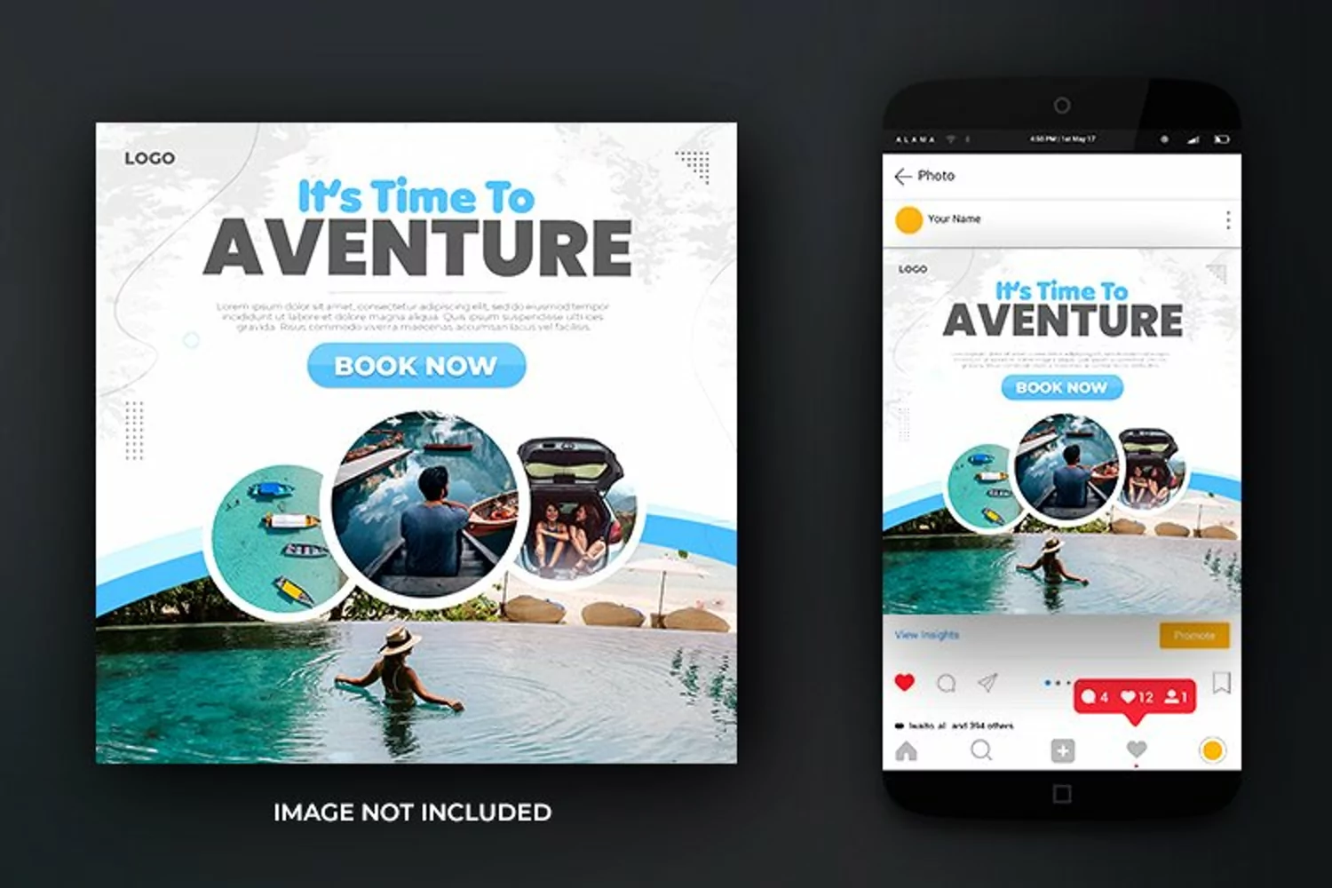 Adventure Travel Vacation and Tours Social Media Template product image 1