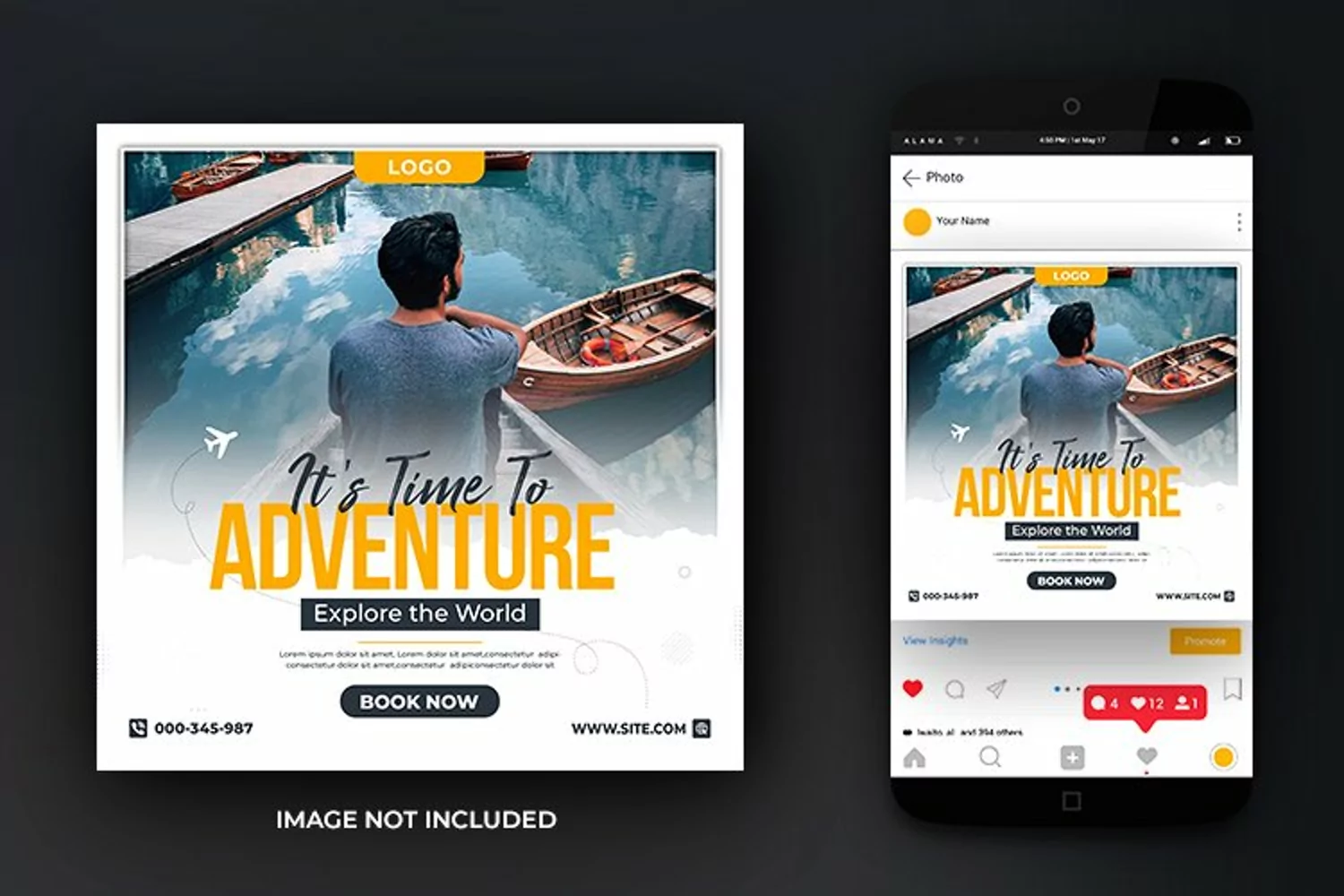 Adventure Travel Vacation and Tours Social Media Template product image 1