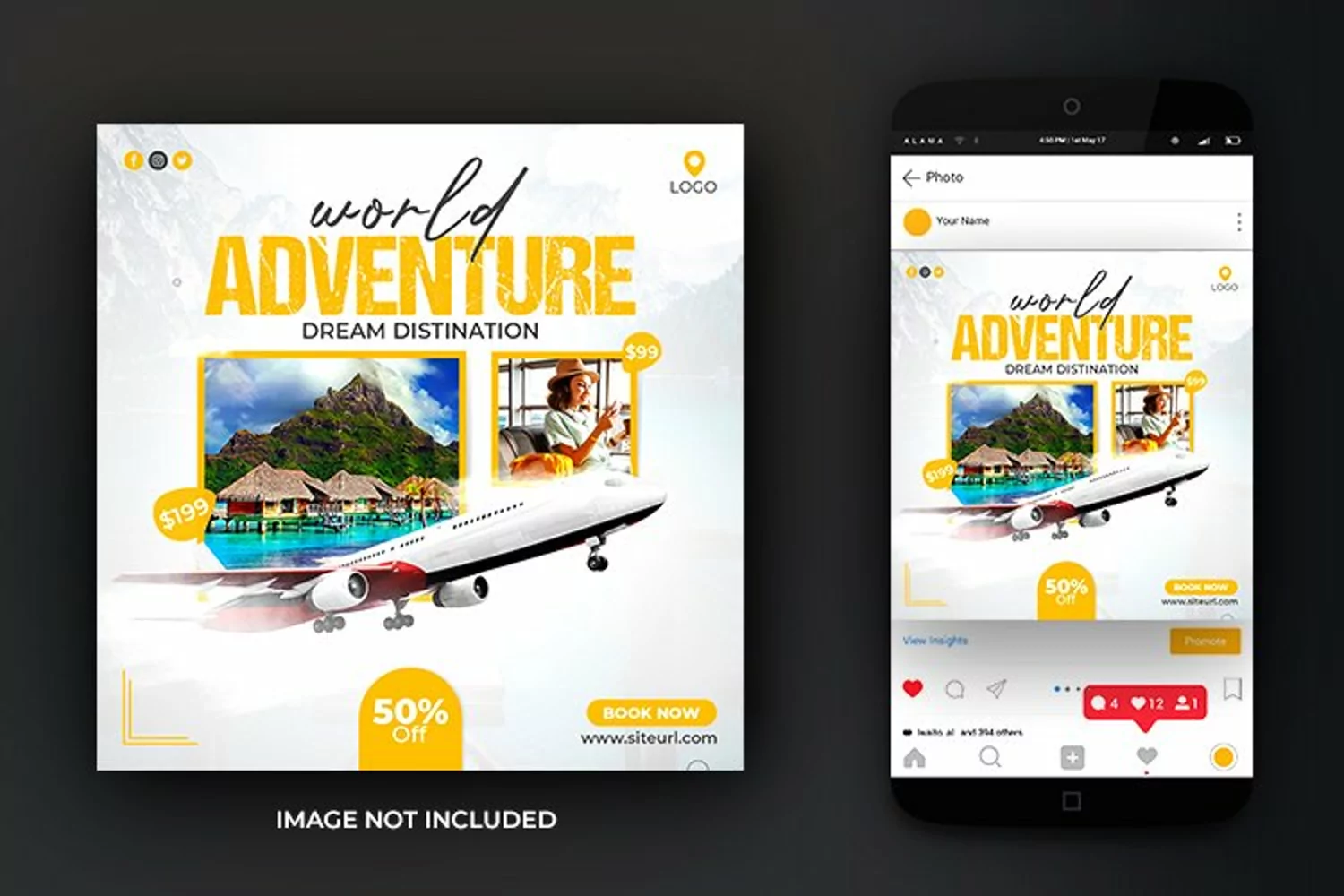 Adventure World Tour and Travel Dream Post Design Template product image 1