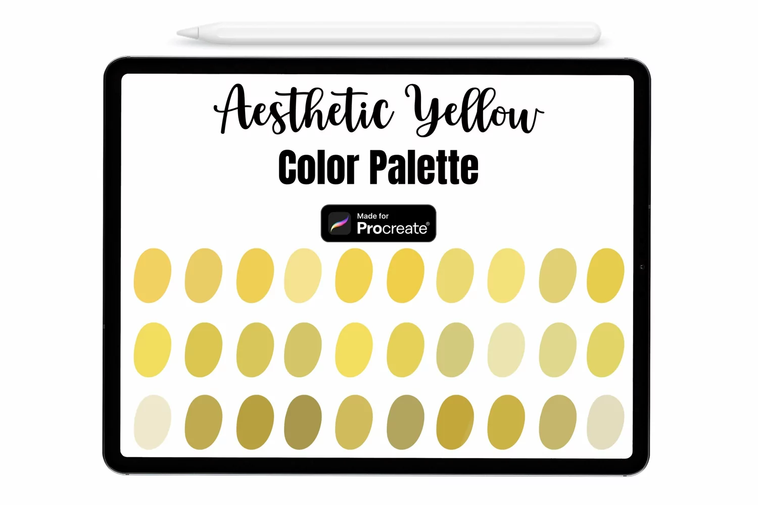 Aesthetic Yellow Procreate Palette Procreate Color palette