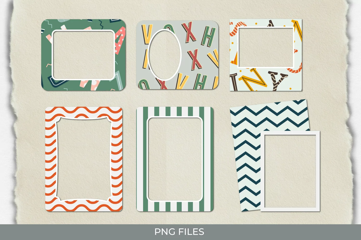 Alphabet with Vintage Color Seamless Pattern Frame Set product image 1