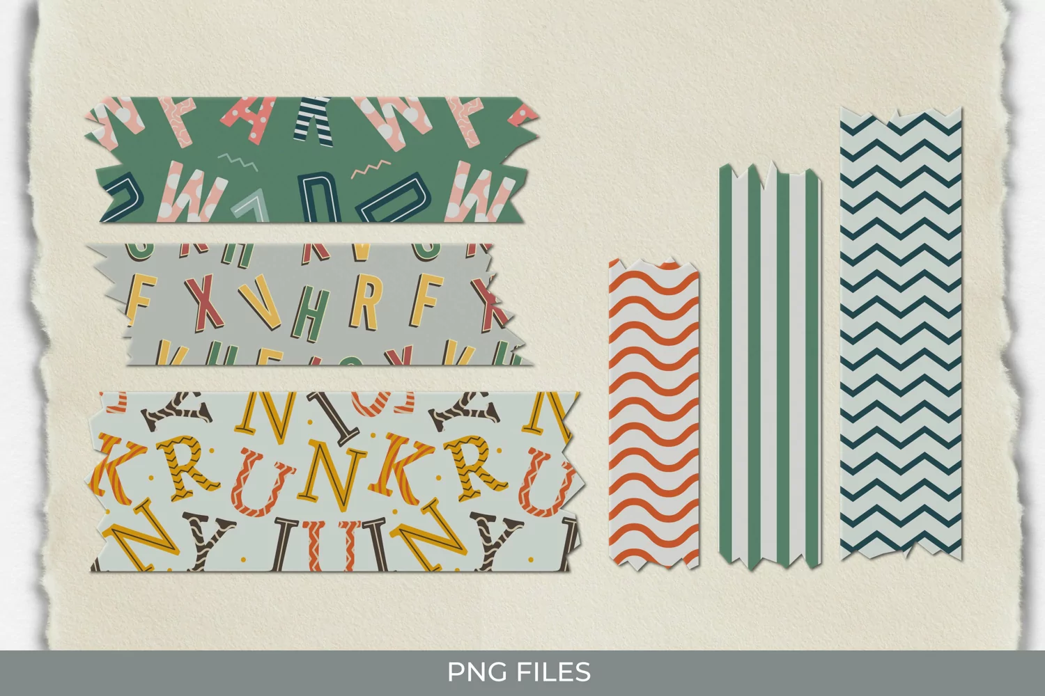 Alphabet with Vintage Color Seamless Pattern Tape product image 1