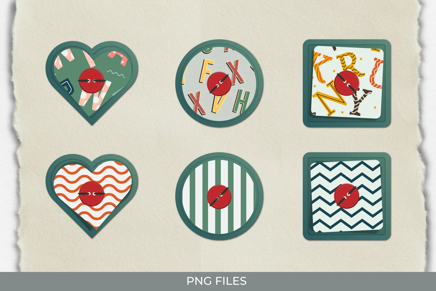 Alphabet with Vintage Color Seamless Pattern Button product image 1