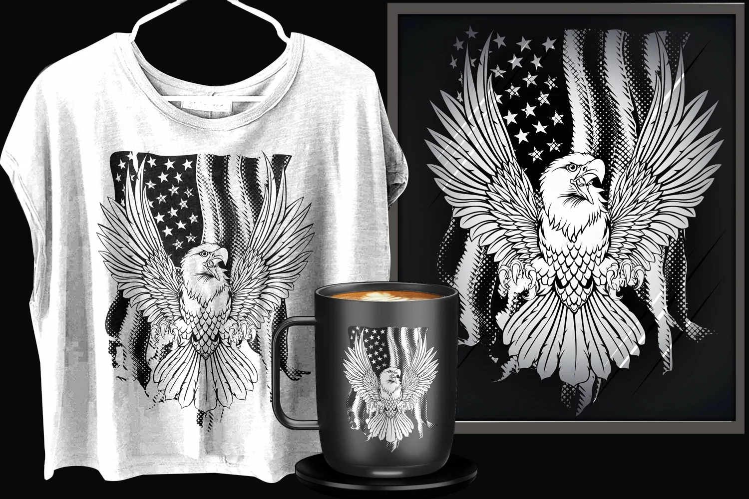 American eagle flag tattered product image 1