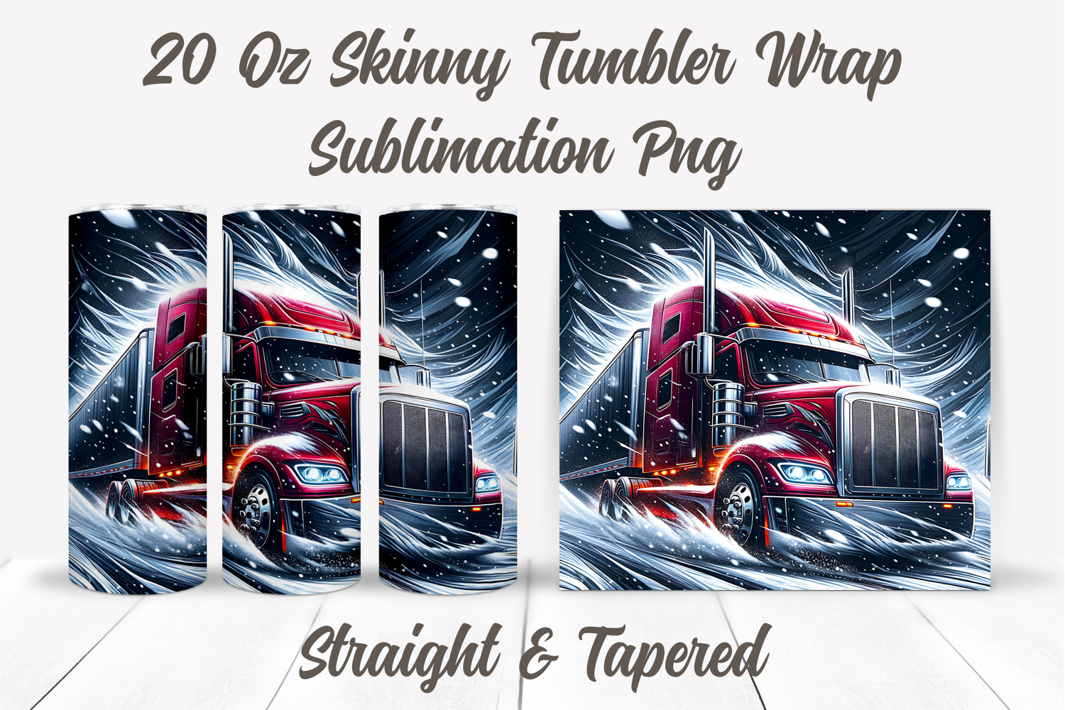 American Truck Tumbler Wrap, Trucker Tumbler Wrap, USA Flag product image 1