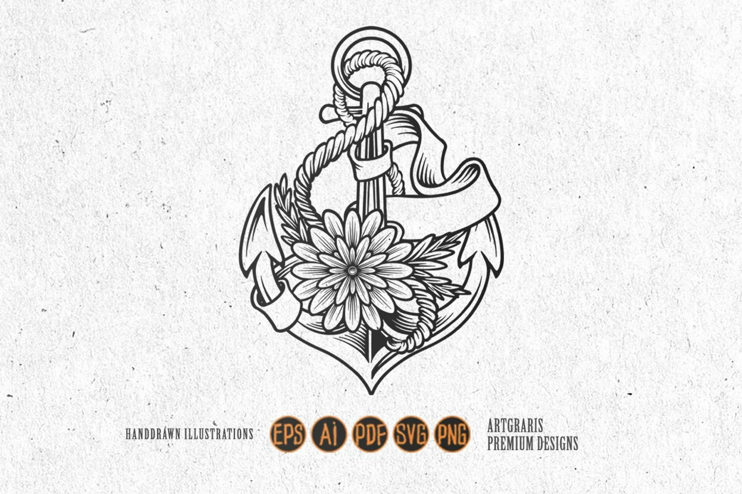 Anchored beauty vintage nautical with floral decorations product image 1