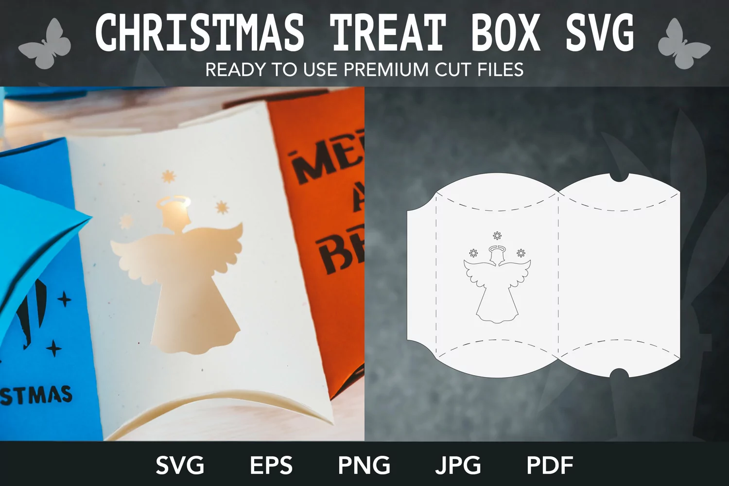 Christmas Pillow Box SVG I Christmas treat box SVG product image 1