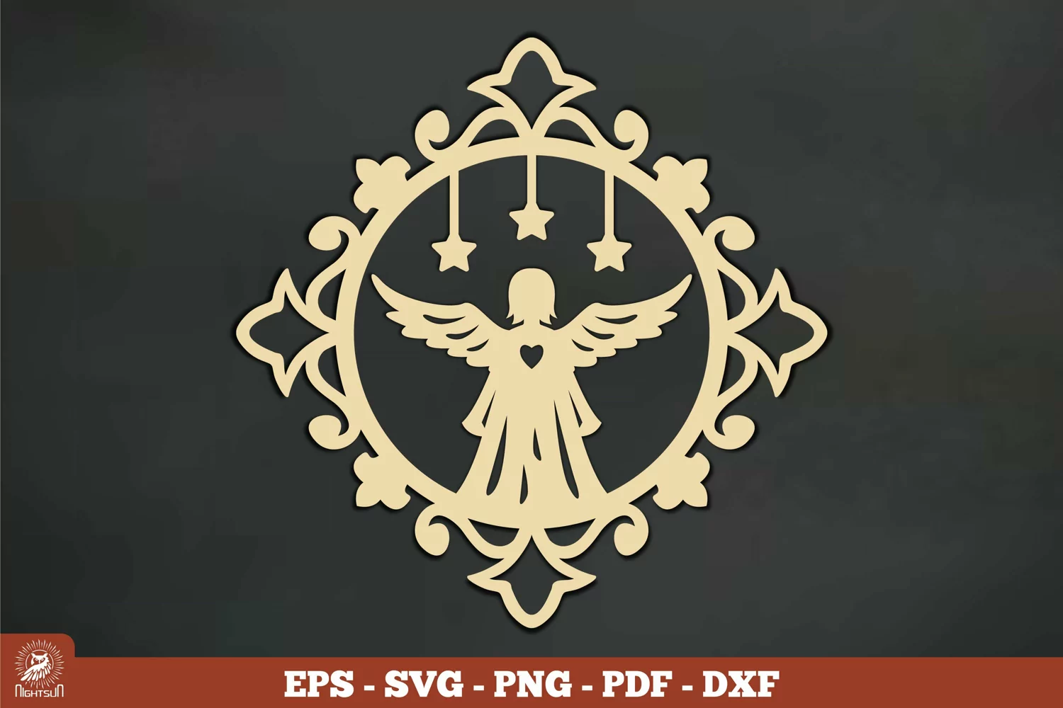 Angel Ornament Vintage SVG product image 1
