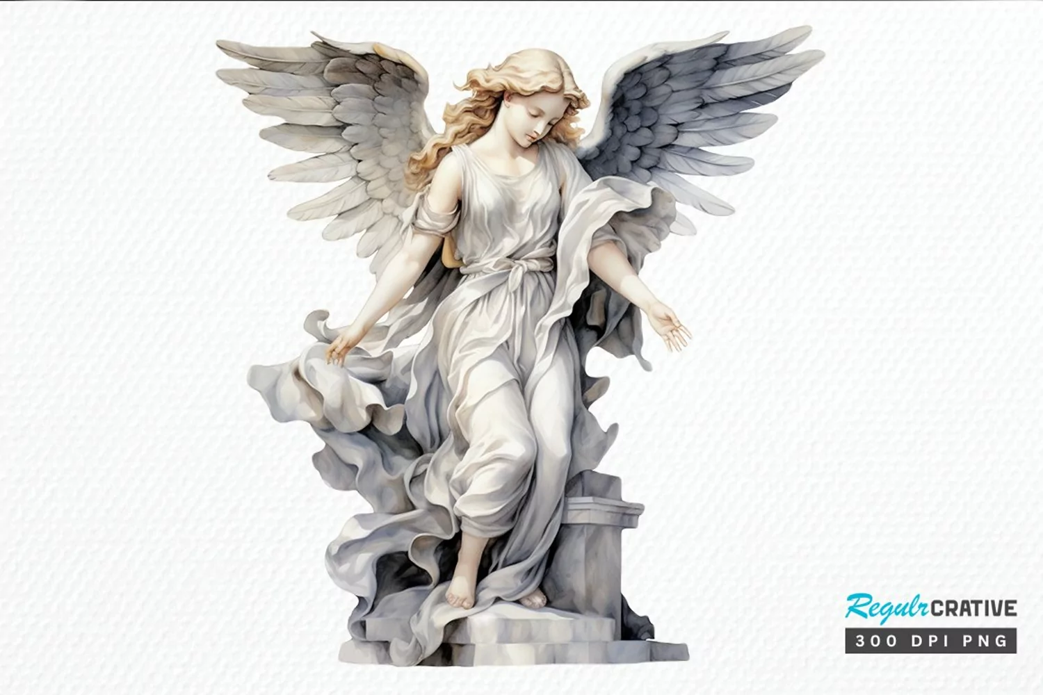 Angel Statue Watercolor PNG Clipart product image 1