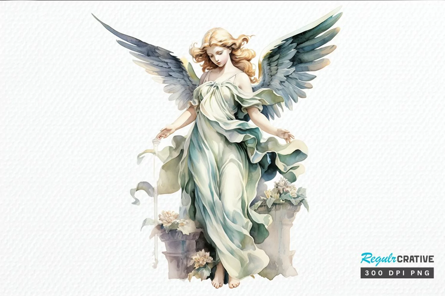 Angel Statue Watercolor PNG Clipart product image 1