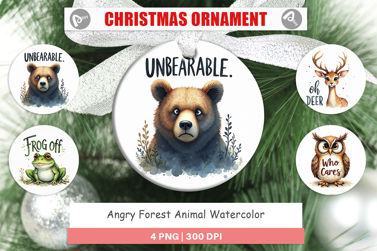 Angry Forest Animal Art Ornament product image 1