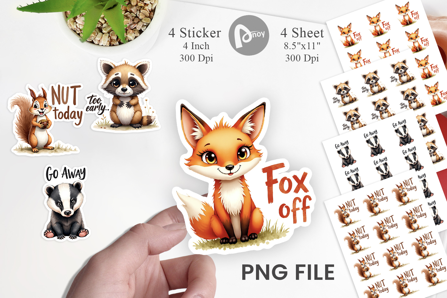 Angry Forest Animal Art Sticker product image 1