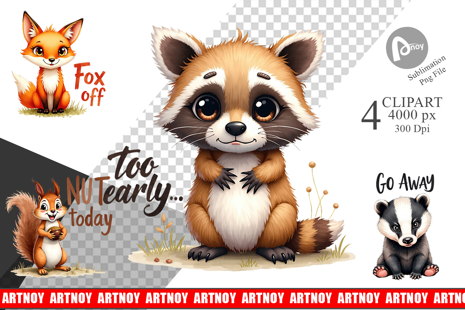 Angry Forest Animal Art Clipart product image 1