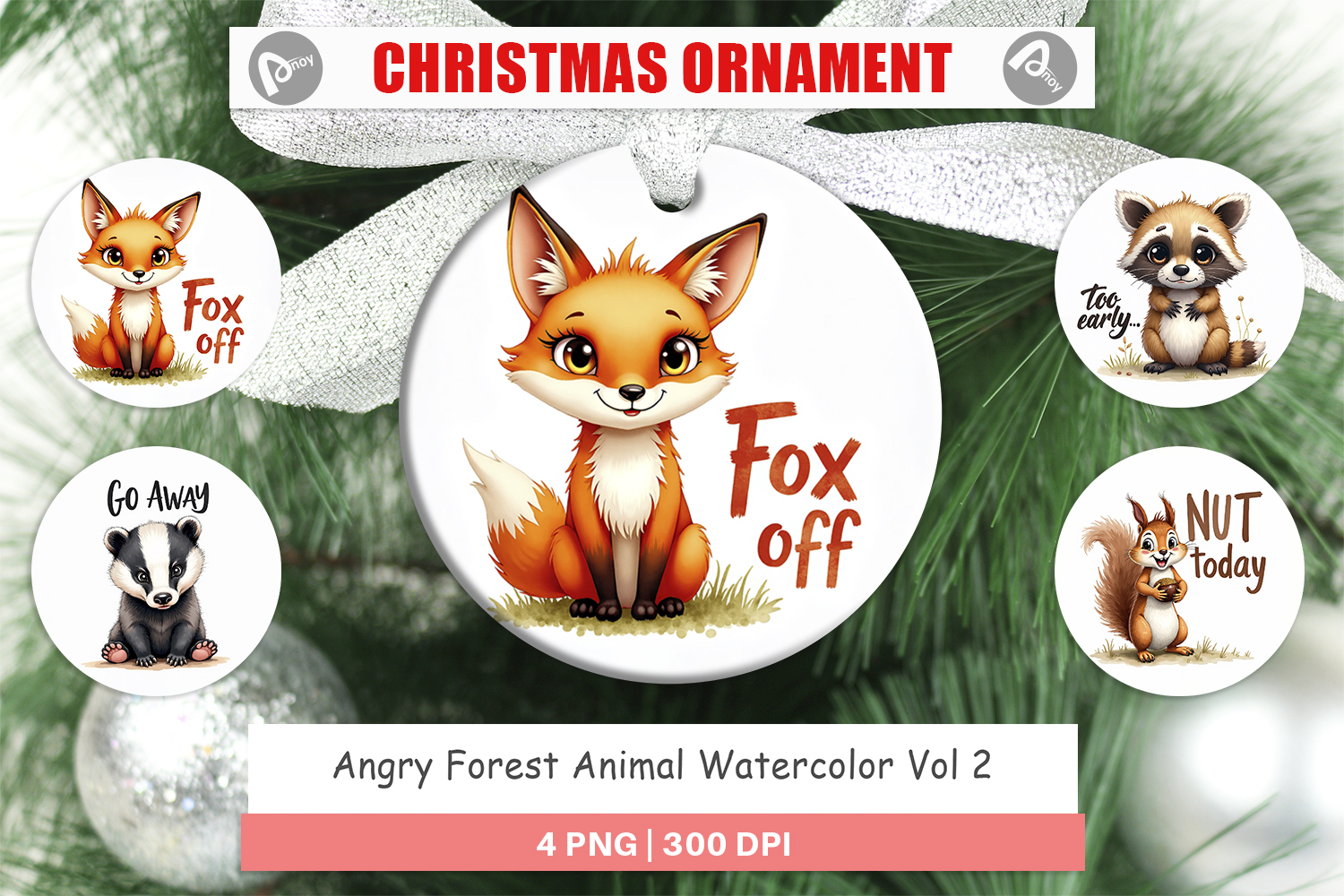Angry Forest Animal Art Ornament product image 1