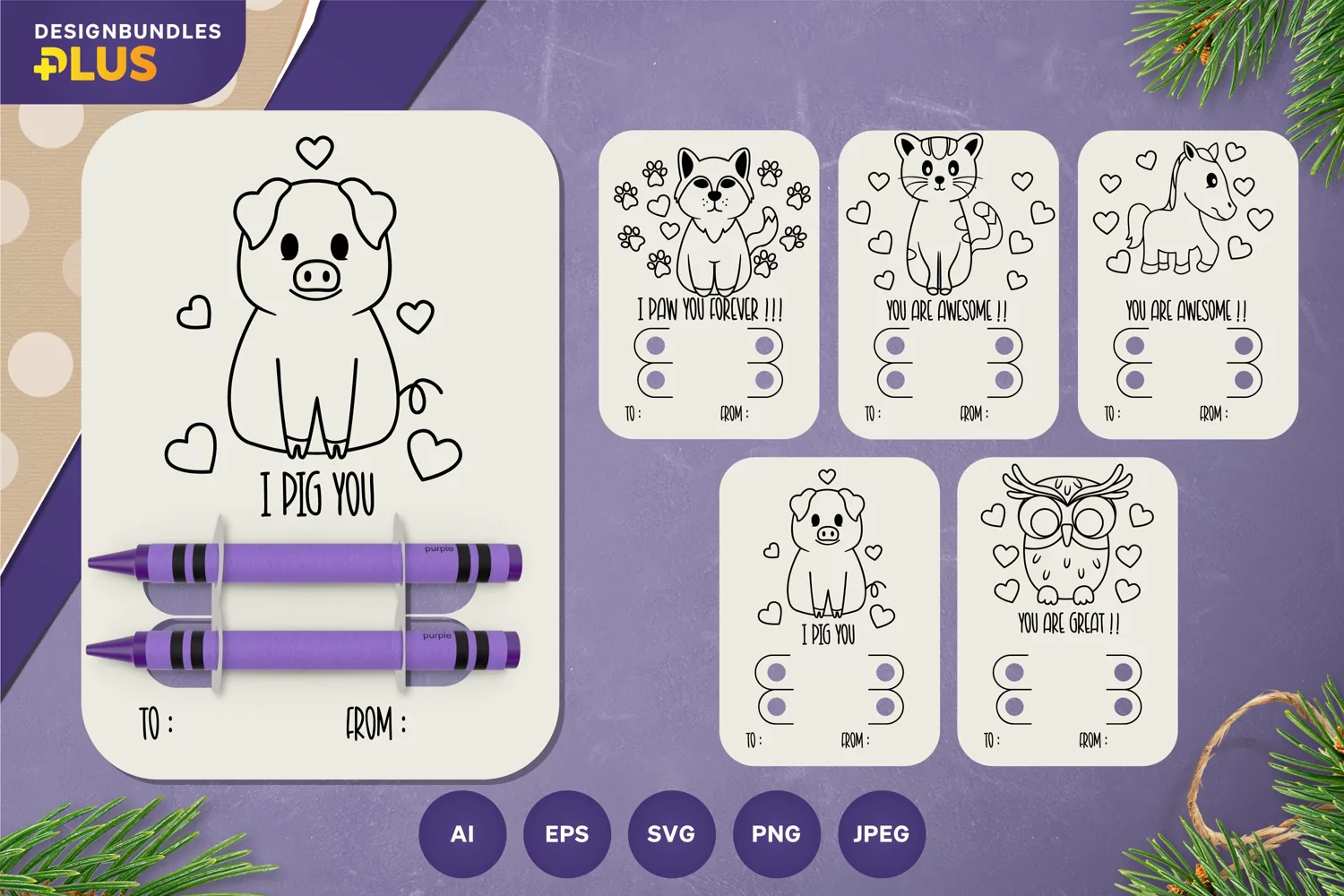 Cute Animals A5 Coloring Page and Crayon Holder Papercut Set product image 1