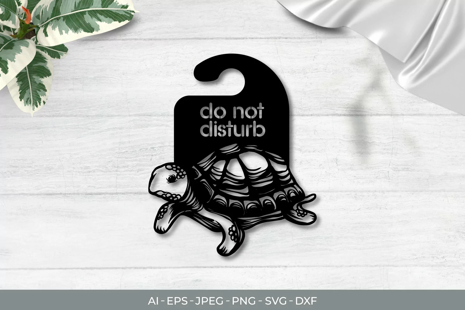 Turtle Door Tag - Do Not Disturb SVG File product image 1