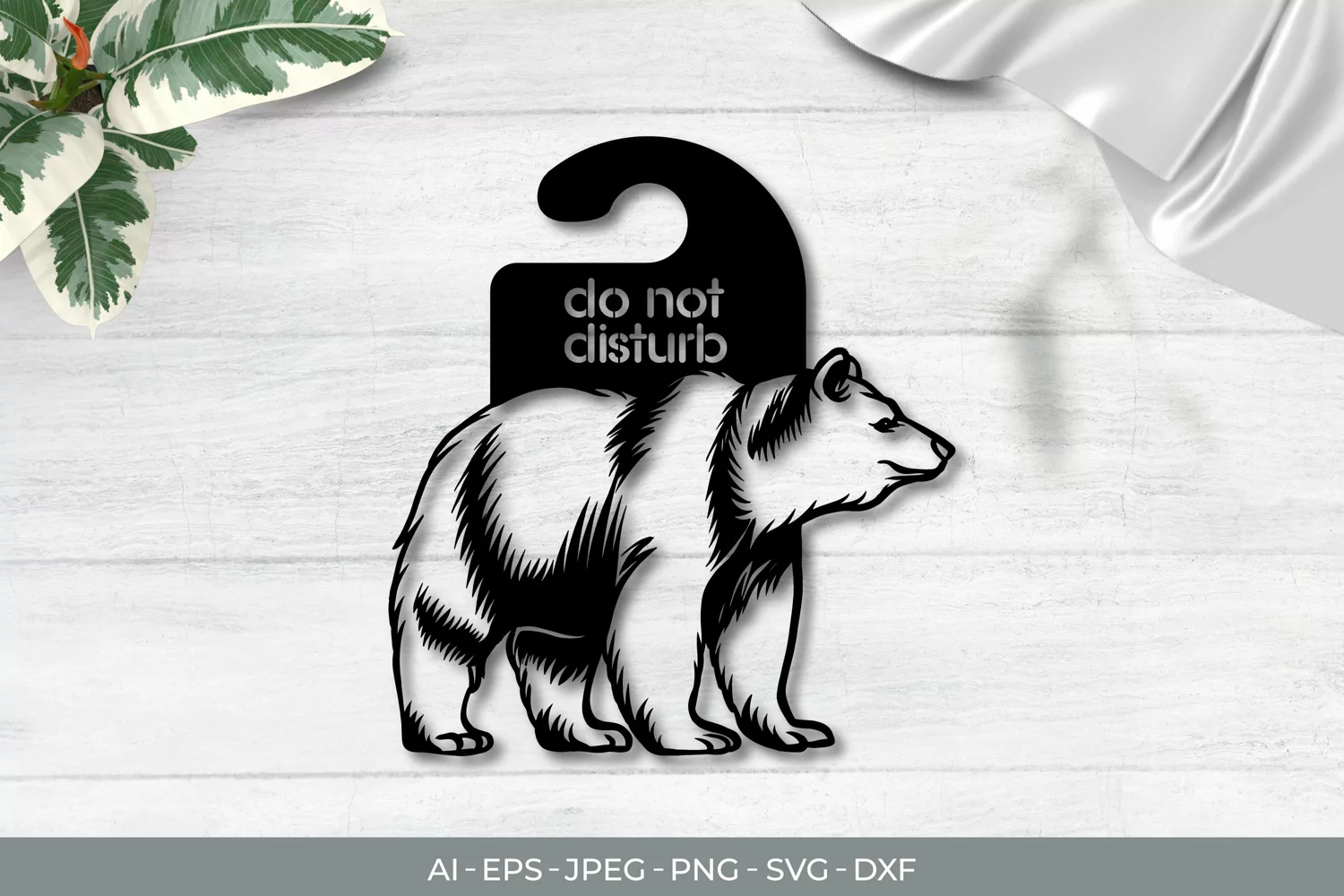Bear Door Tag - Do Not Disturb SVG File product image 1