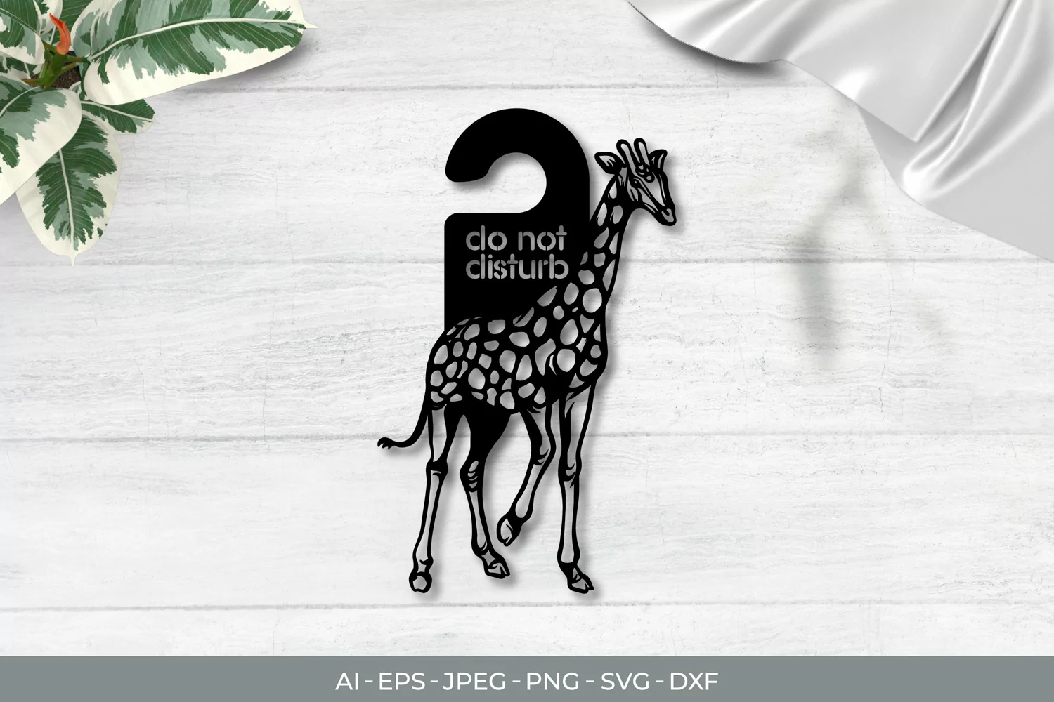 Giraffe Door Tag - Do Not Disturb SVG File product image 1