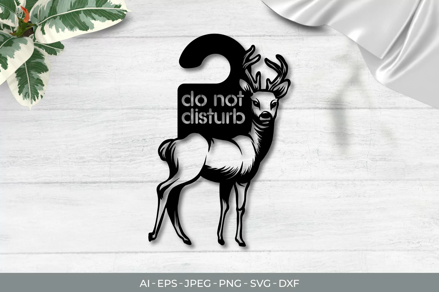 Deer Door Tag - Do Not Disturb SVG File product image 1