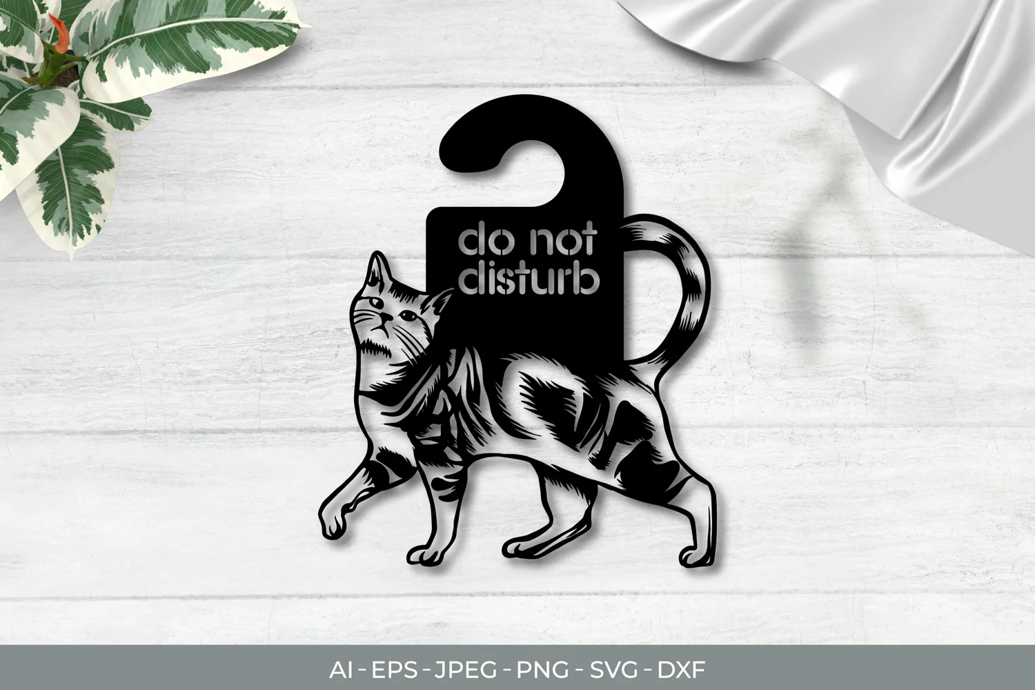Cat Door Tag - Do Not Disturb SVG File product image 1