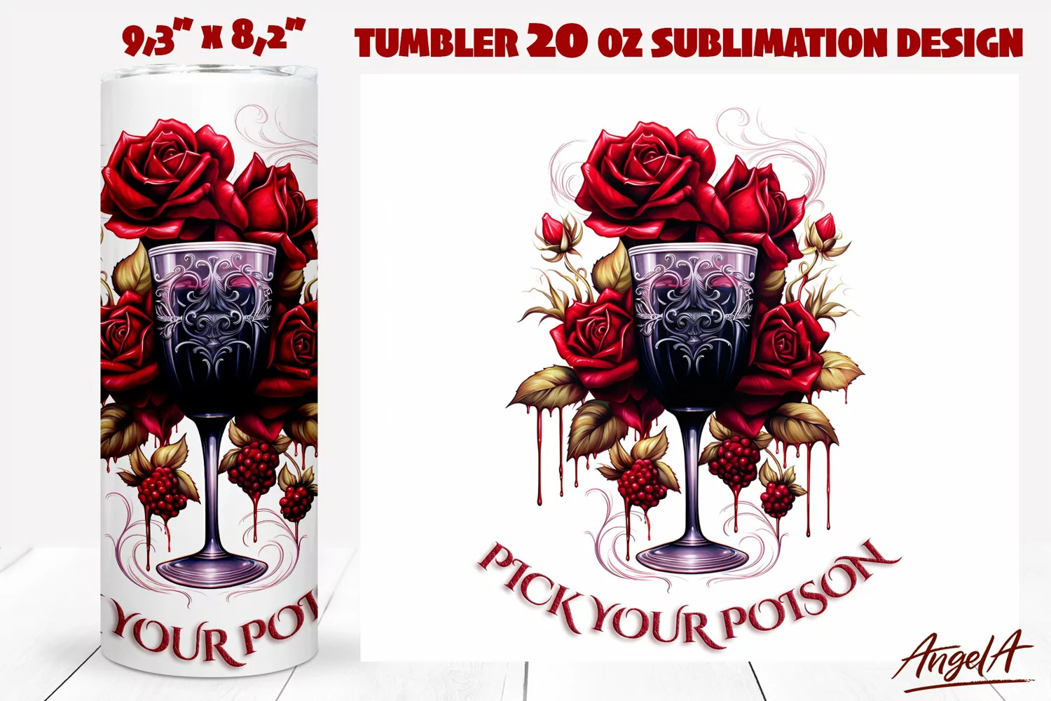 Gothic halloween tumbler wrap, wine quotes, witch quote product image 1