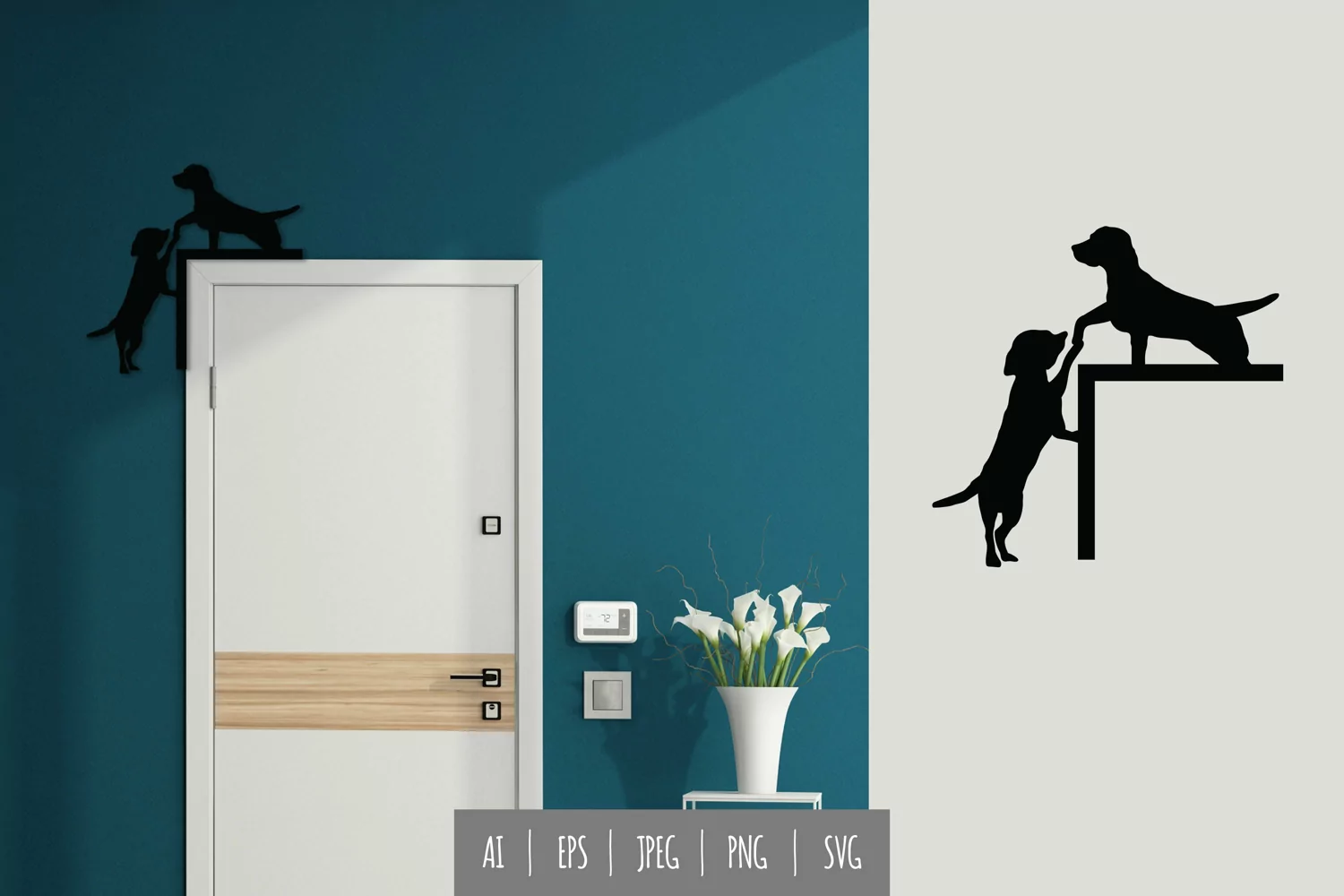 Dog Helping Each Others Door Corner Ornament product image 1