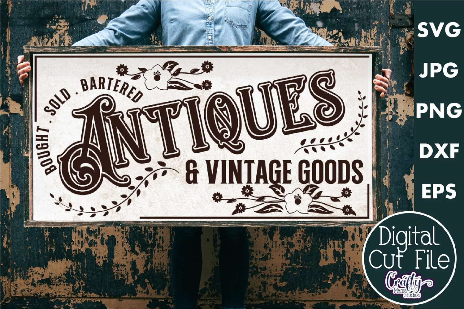Vintage Farmhouse Home Sign | Antiques Store Wall Art Svg product image 1