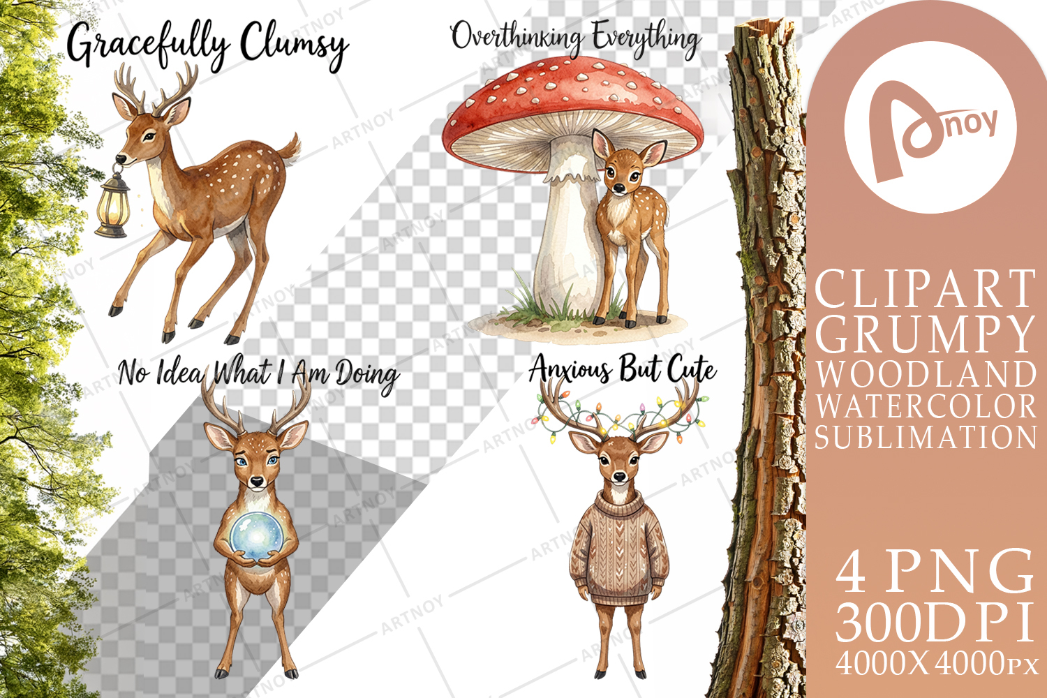 Anxious Fawn Forest Hygge Sublimation product image 1