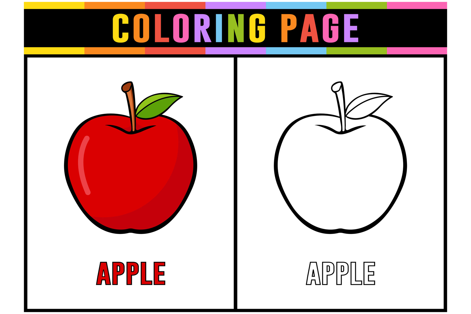 Apple Coloring Page | Coloring Pages for Kids product image 1