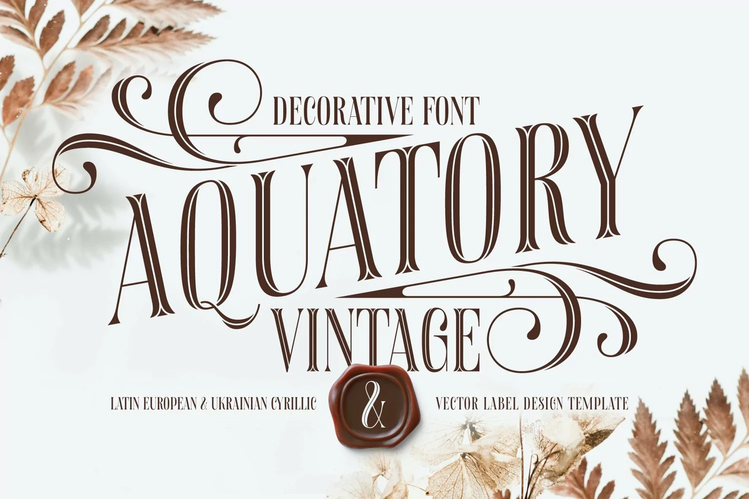 Aquatory Vintage Font and Template. product image 1