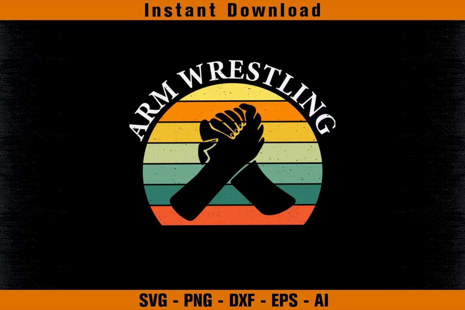Arm Wrestling Vintage Retro Color Design product image 1