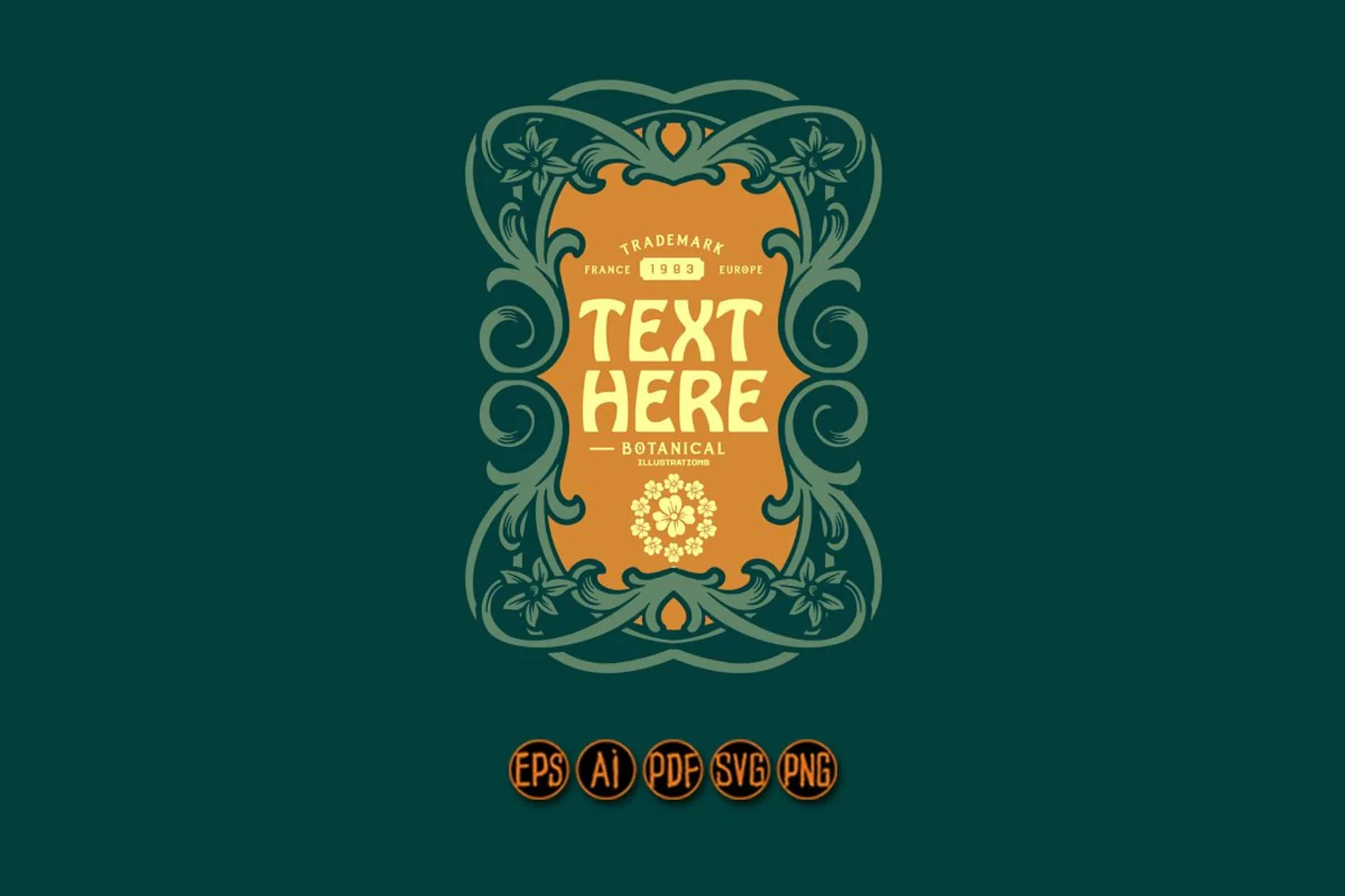 Art nouveau label vintage elegant illustration product image 1