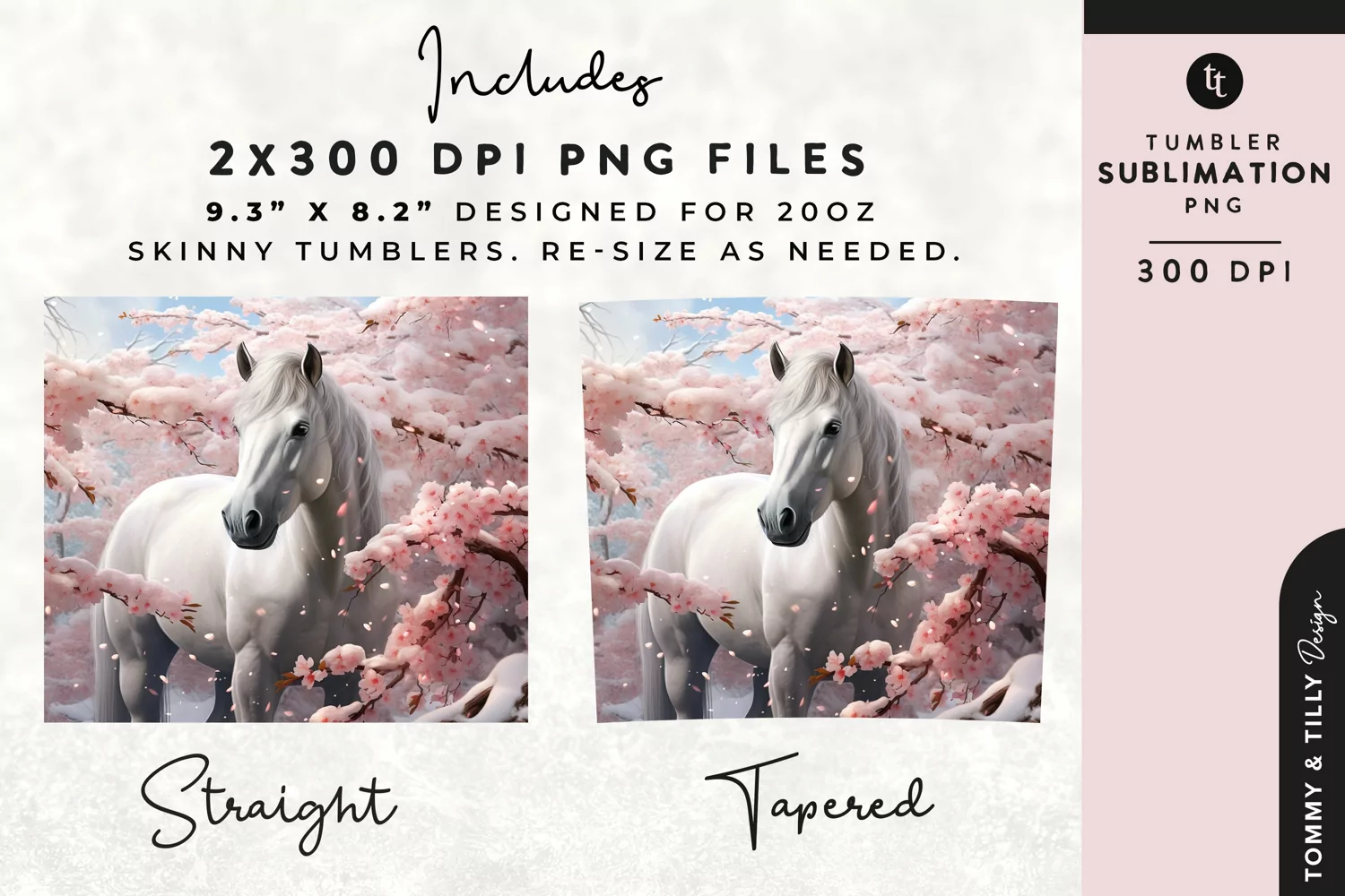 Christmas Snowy Animal Horse Tumbler Wrap PNG Sublimation product image 1