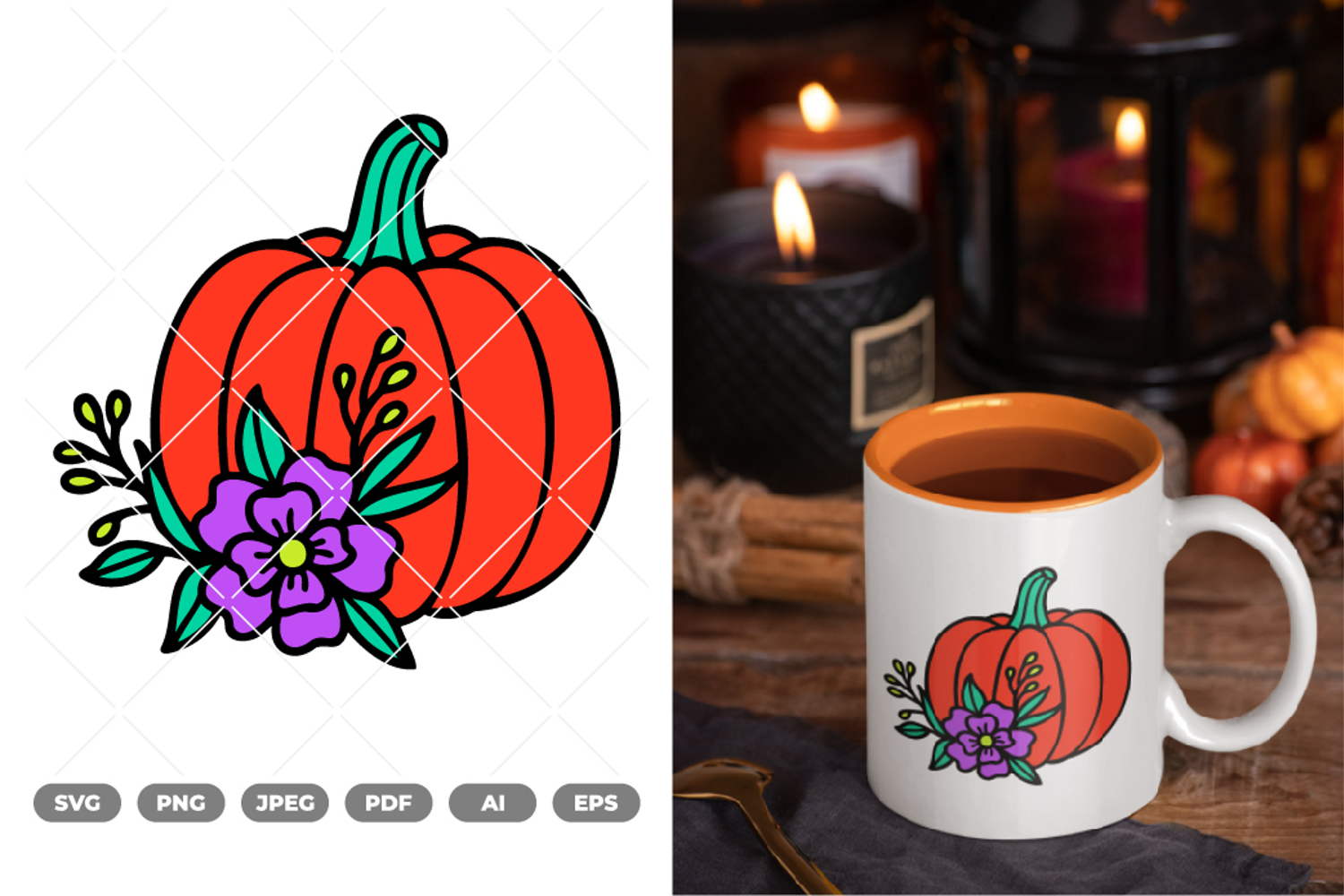 Pumpkin Colored SVG & Clipart product image 1