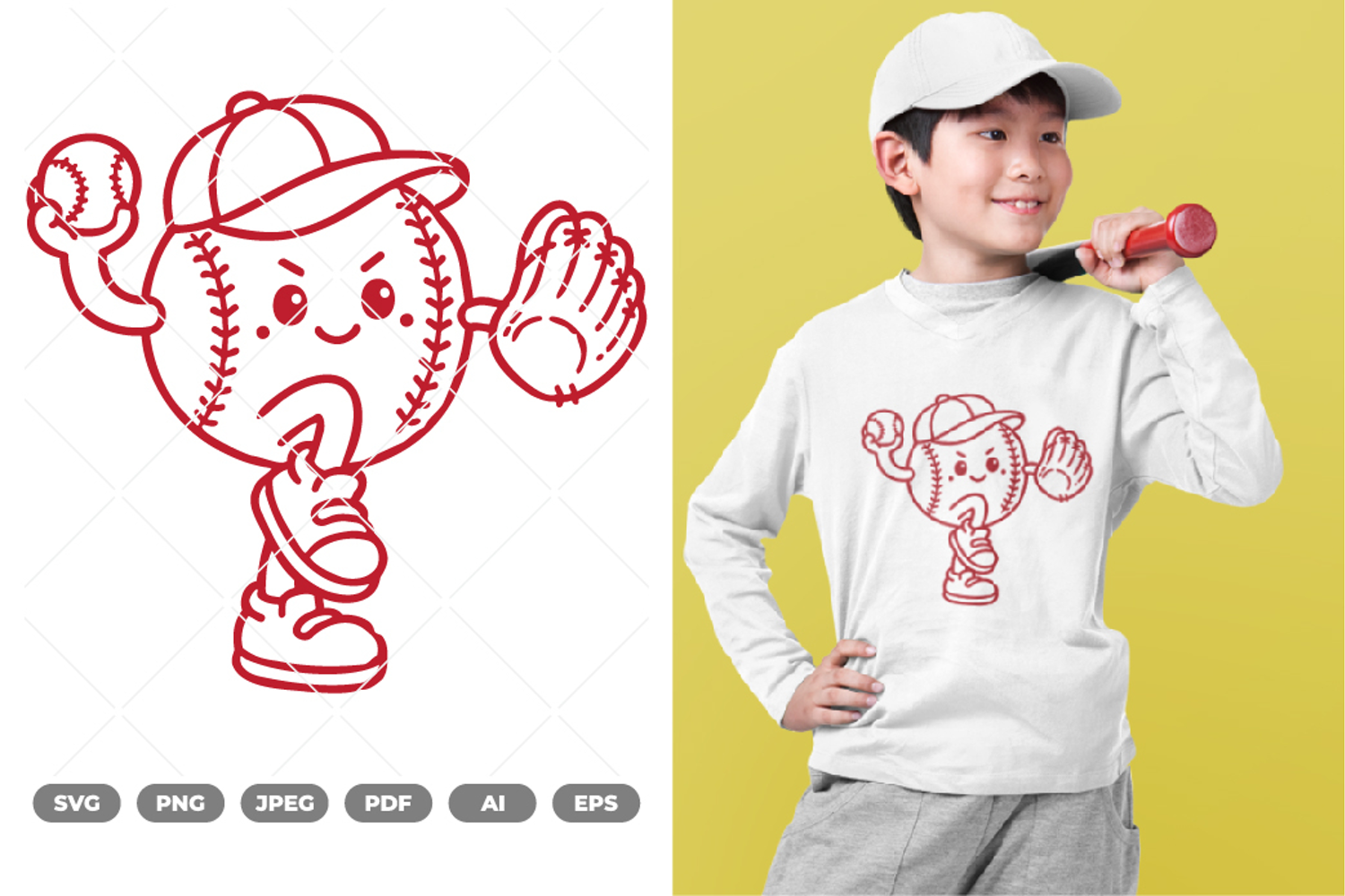 Baseball Mascot SVg & Clipart product image 1