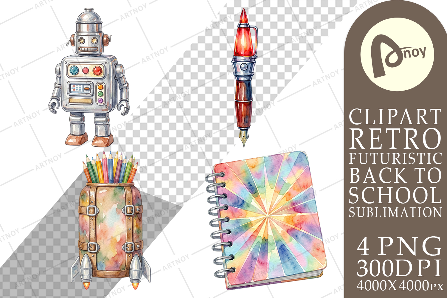 Atomic Age School Supplies Sublimation product image 1