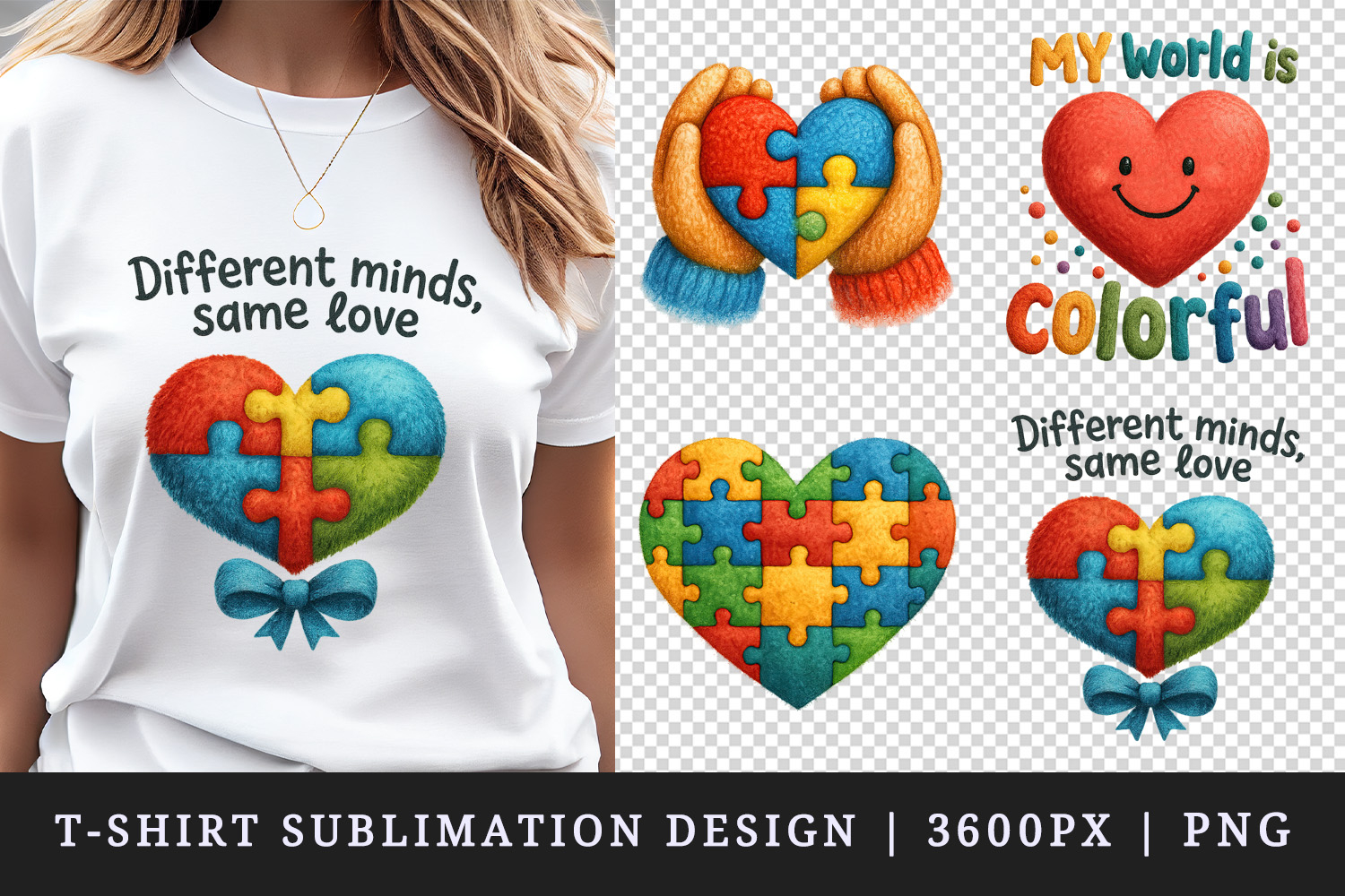 Autism Awareness t-shirt printable sublimation design png product image 1