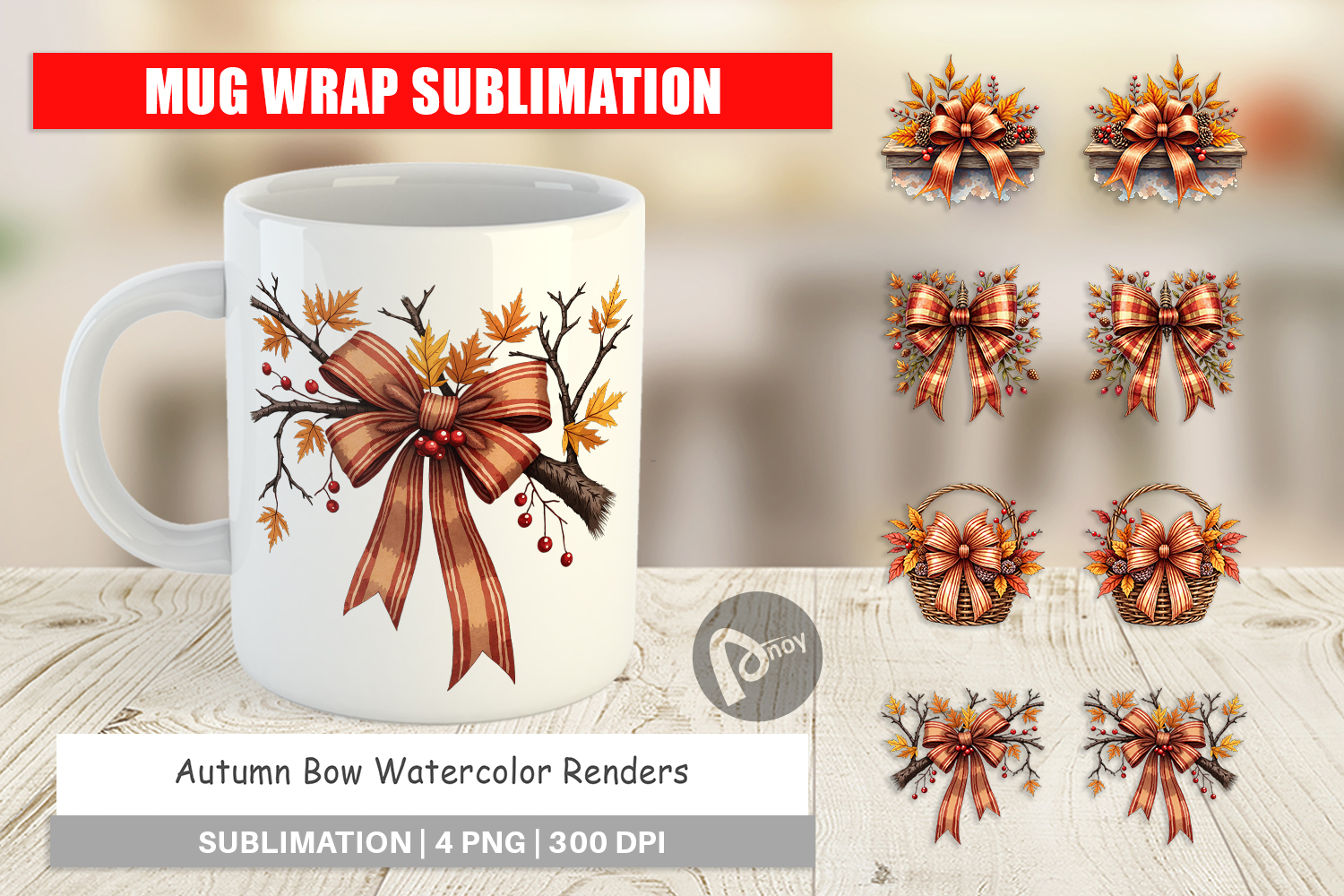 Autumn Bow Mug Wrap product image 1