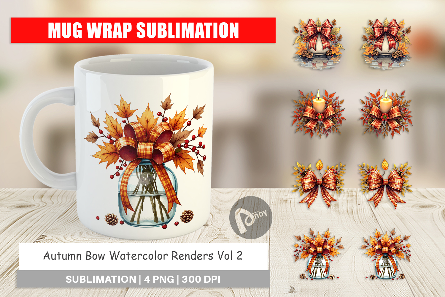 Autumn Bow Mug Wrap product image 1