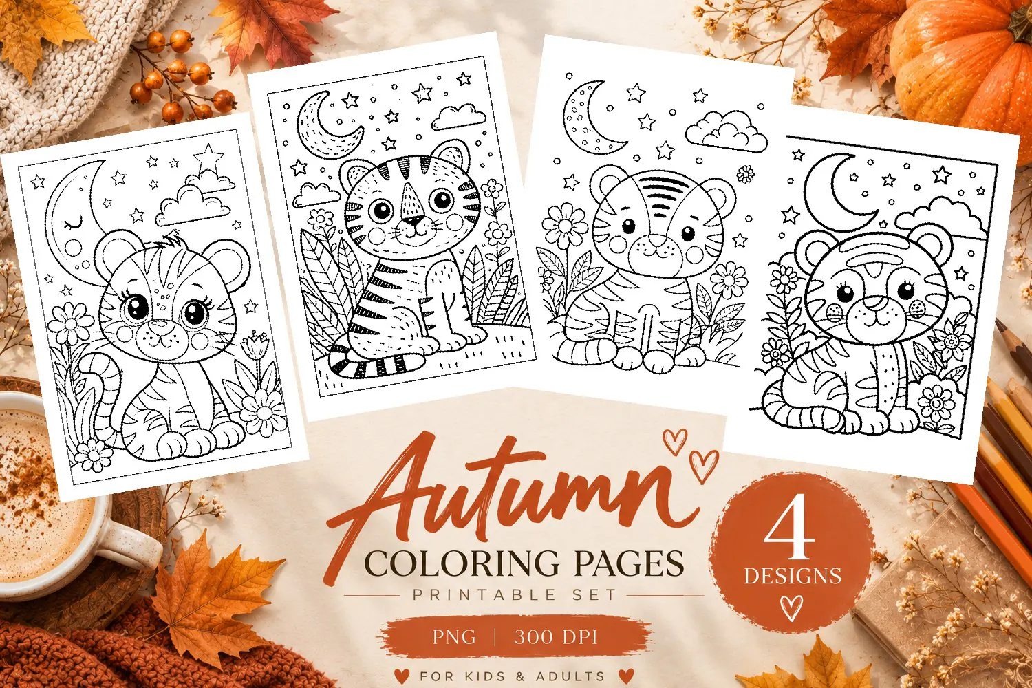 Autumn Coloring Pages | Cute Fall Printable Coloring Pages product image 1