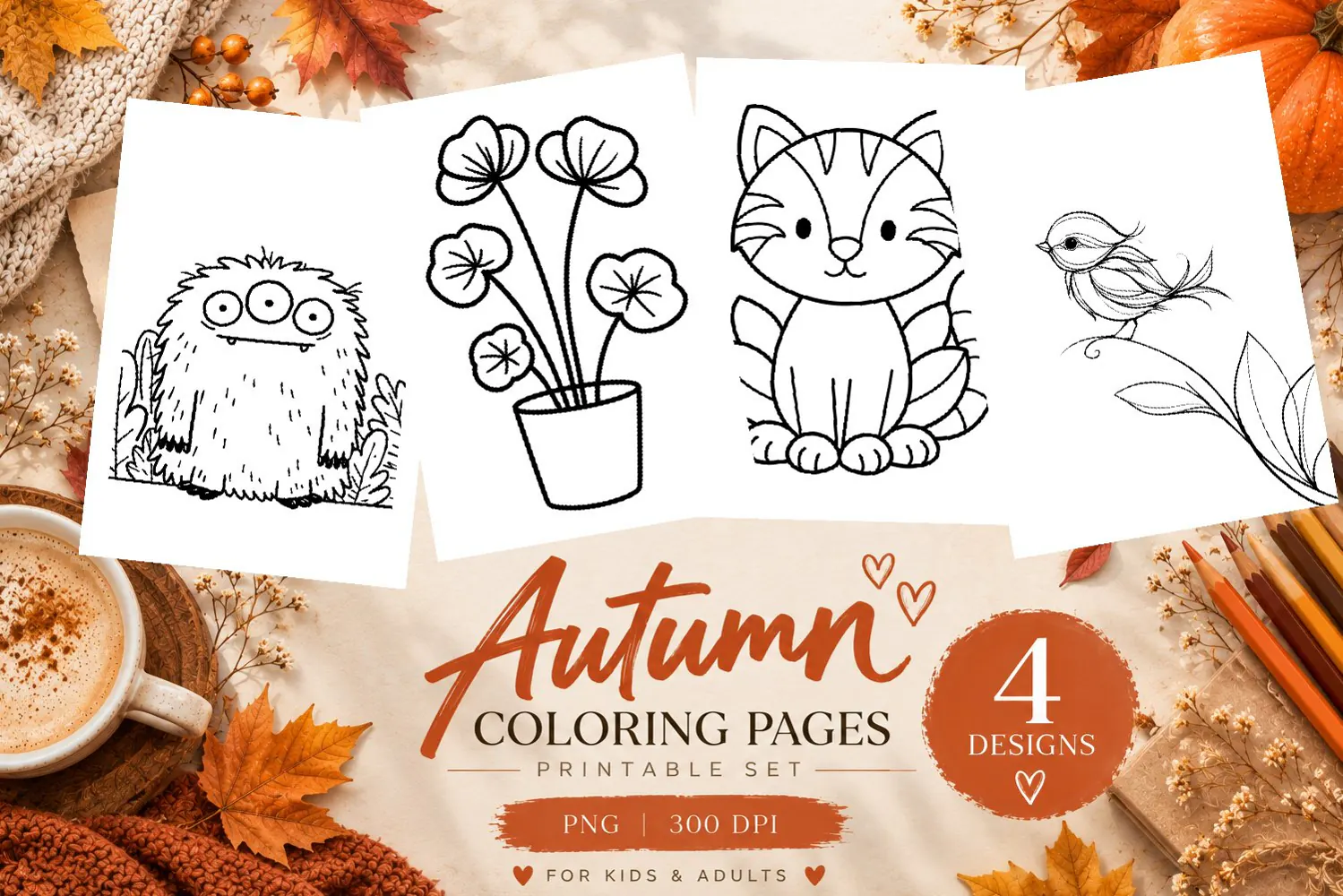 Autumn Coloring Pages | Cute Fall Printable Coloring Pages example image 1