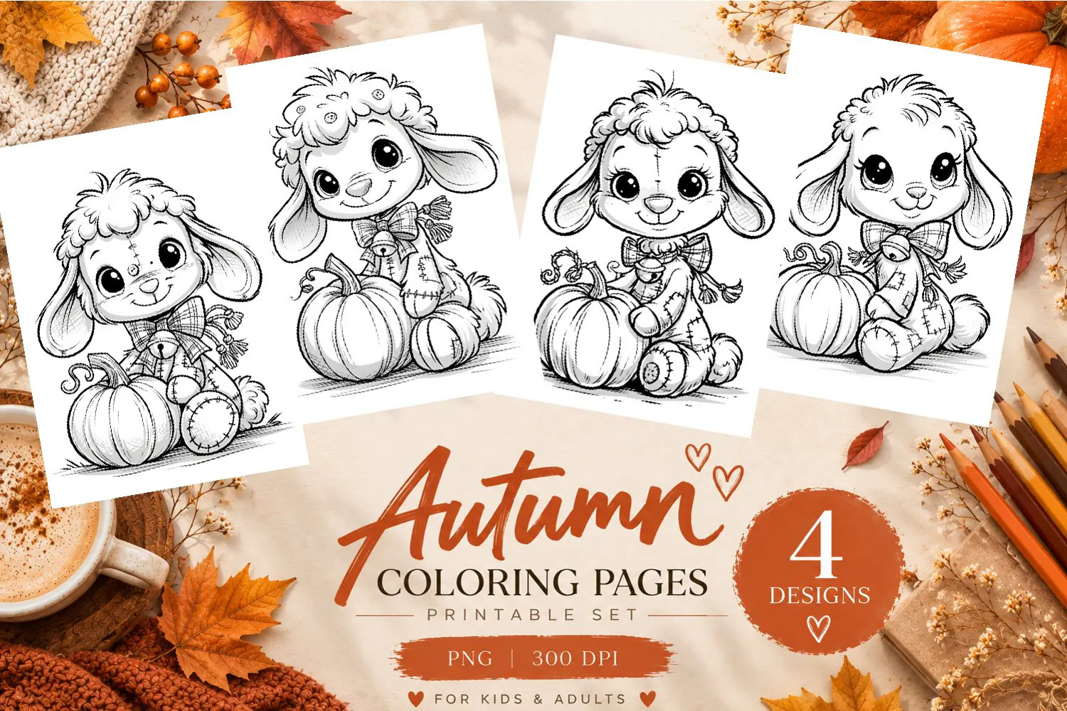 Autumn Coloring Pages | Cute Fall Printable Coloring Pages product image 1