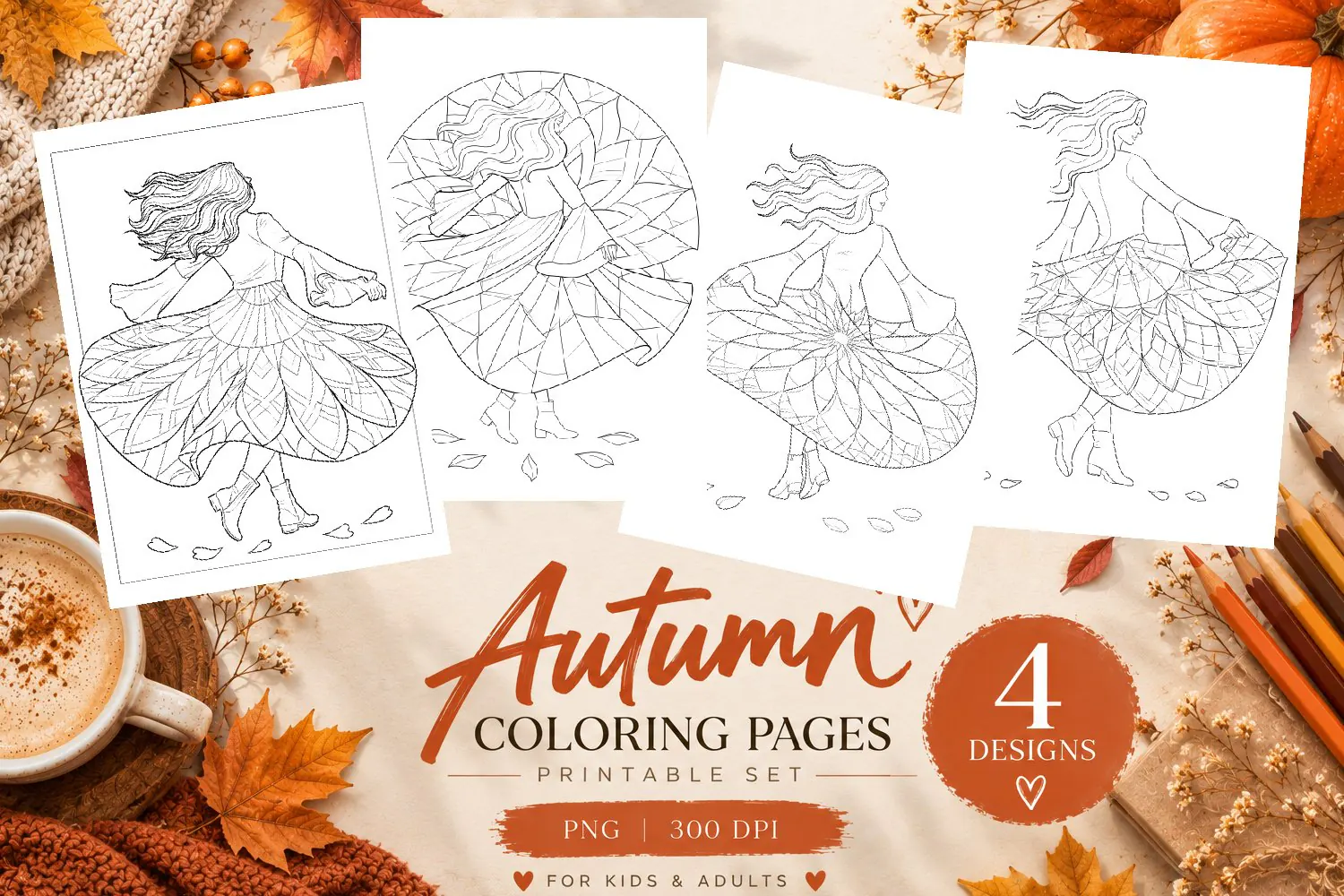 Autumn Coloring Pages | Cute Fall Printable Coloring Pages product image 1