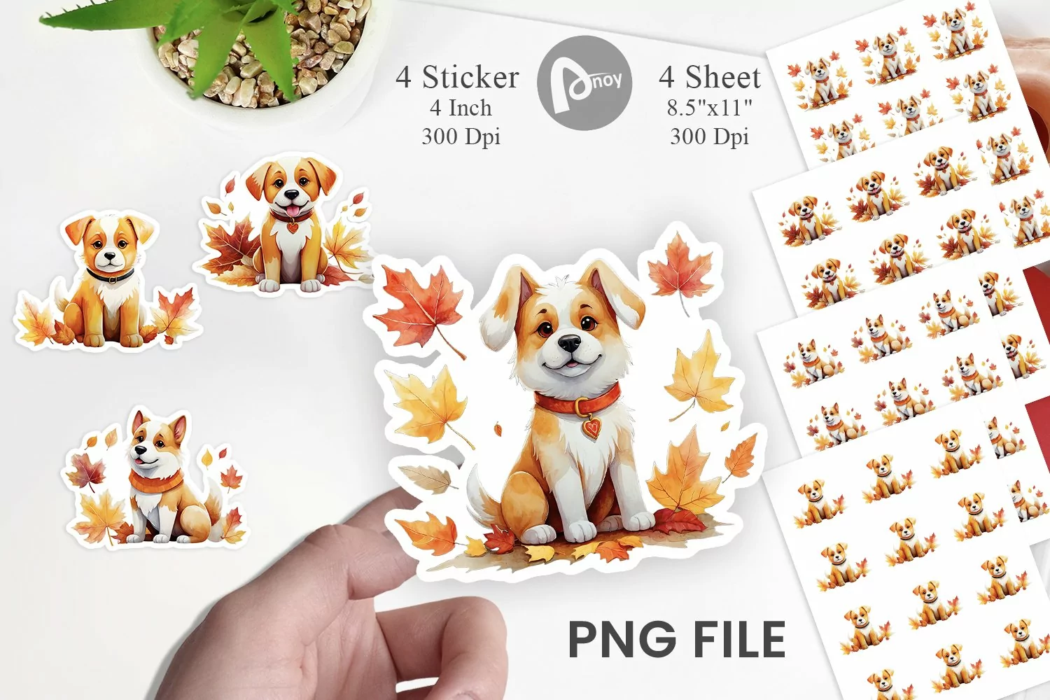 Autumn Dog Watercolor Sticker product image 1
