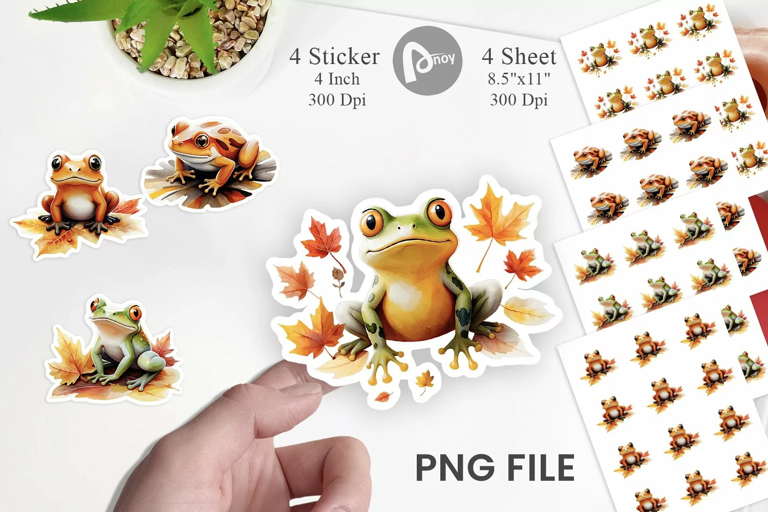 Autumn Frog Watercolor Sticker product image 1